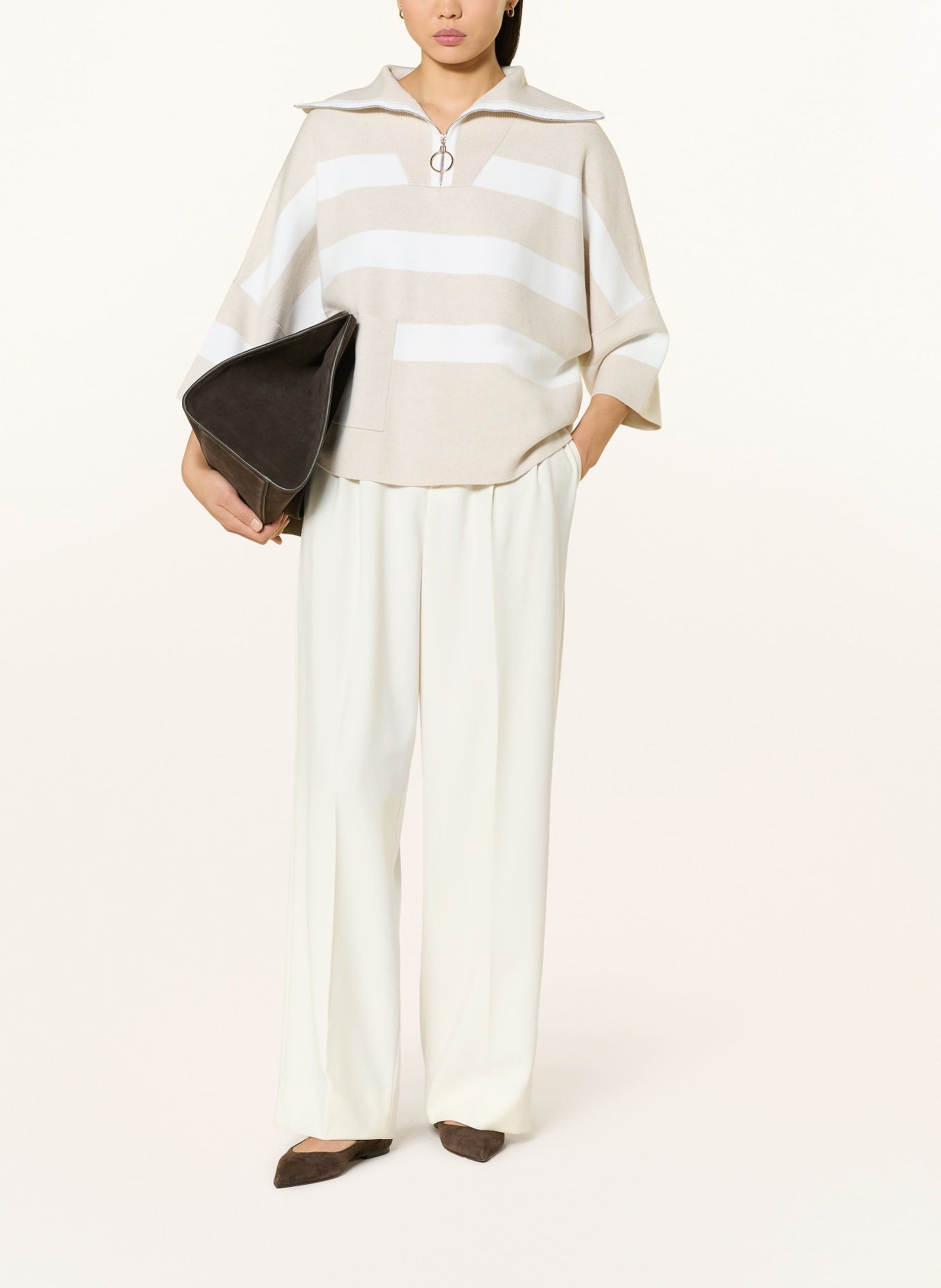 Joseph Ribkoff Troyer mit 3/4-Arm: WEISS / BEIGE