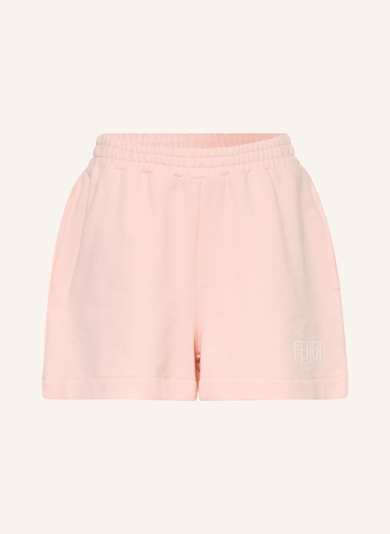 FENDI szorty dresowe: JASNORÓŻOWY / BIAŁY