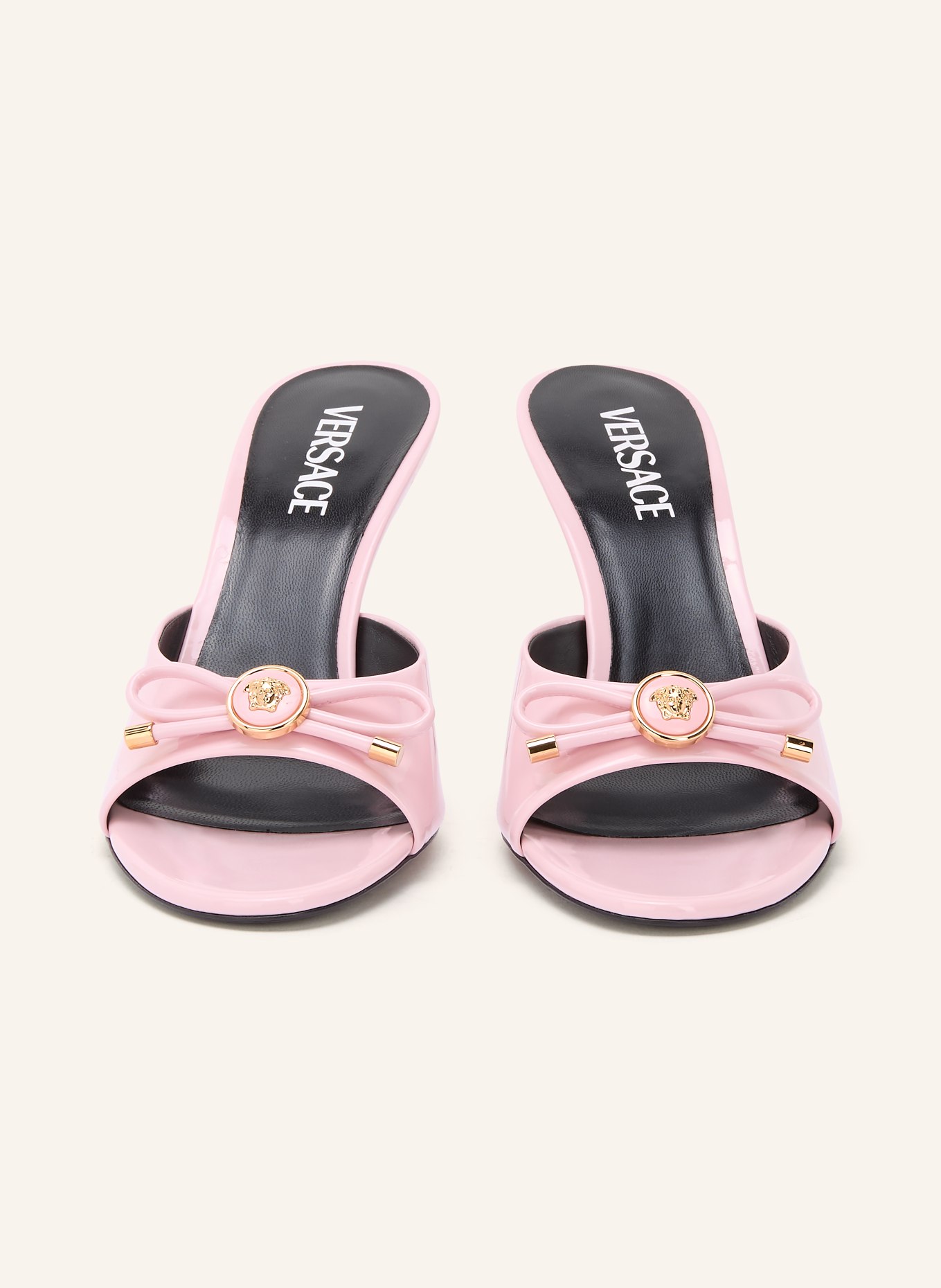 VERSACE Lakované pantofle: RŮŽOVÁ