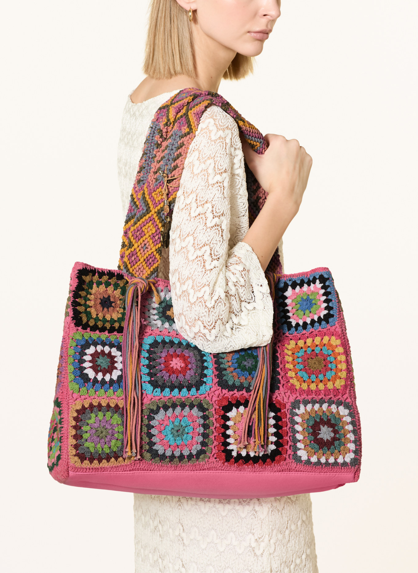 ANOKHI shopper: PINK / YELLOW / LIGHT BLUE