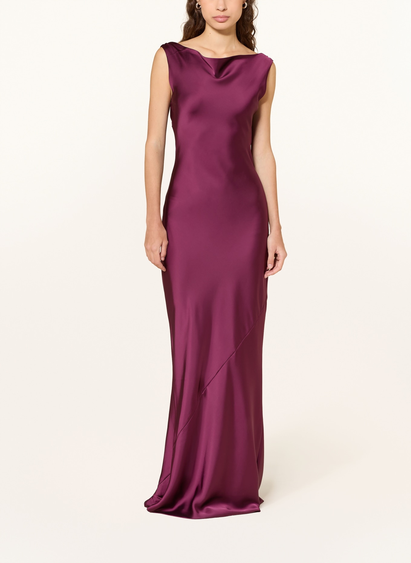 NORMA KAMALI Suknia wieczorowa z satyny: CIEMNOCZERWONY