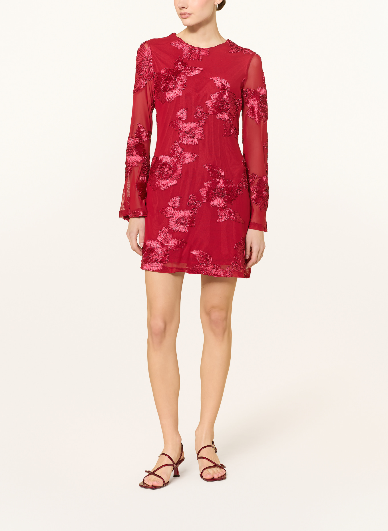 NEO NOIR Sukienka z siateczki DIRINA: CZERWONY