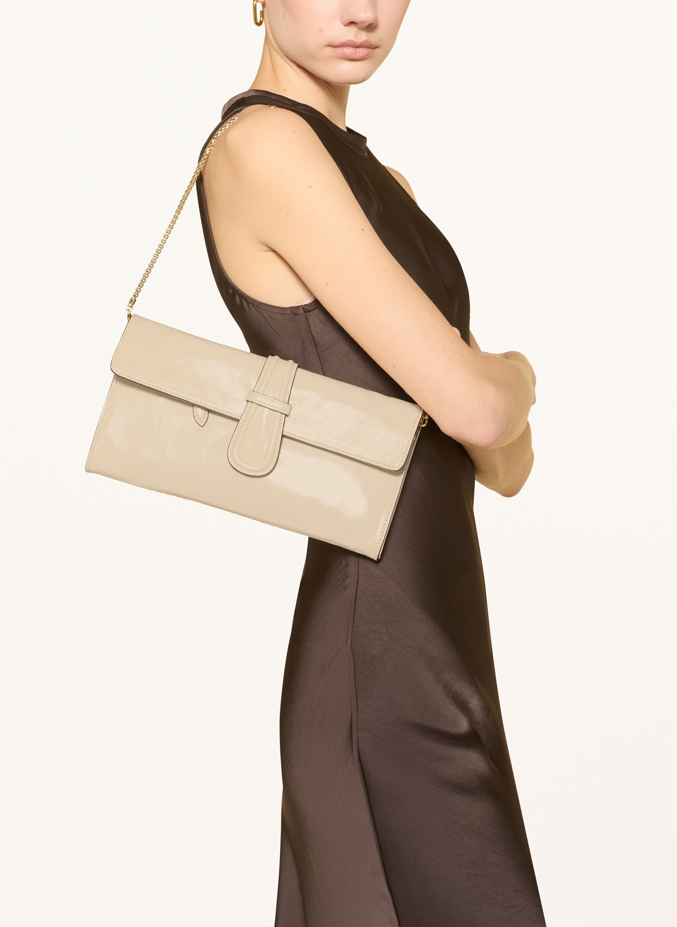 abro Clutch LUNA: ECRU / ZŁOTY