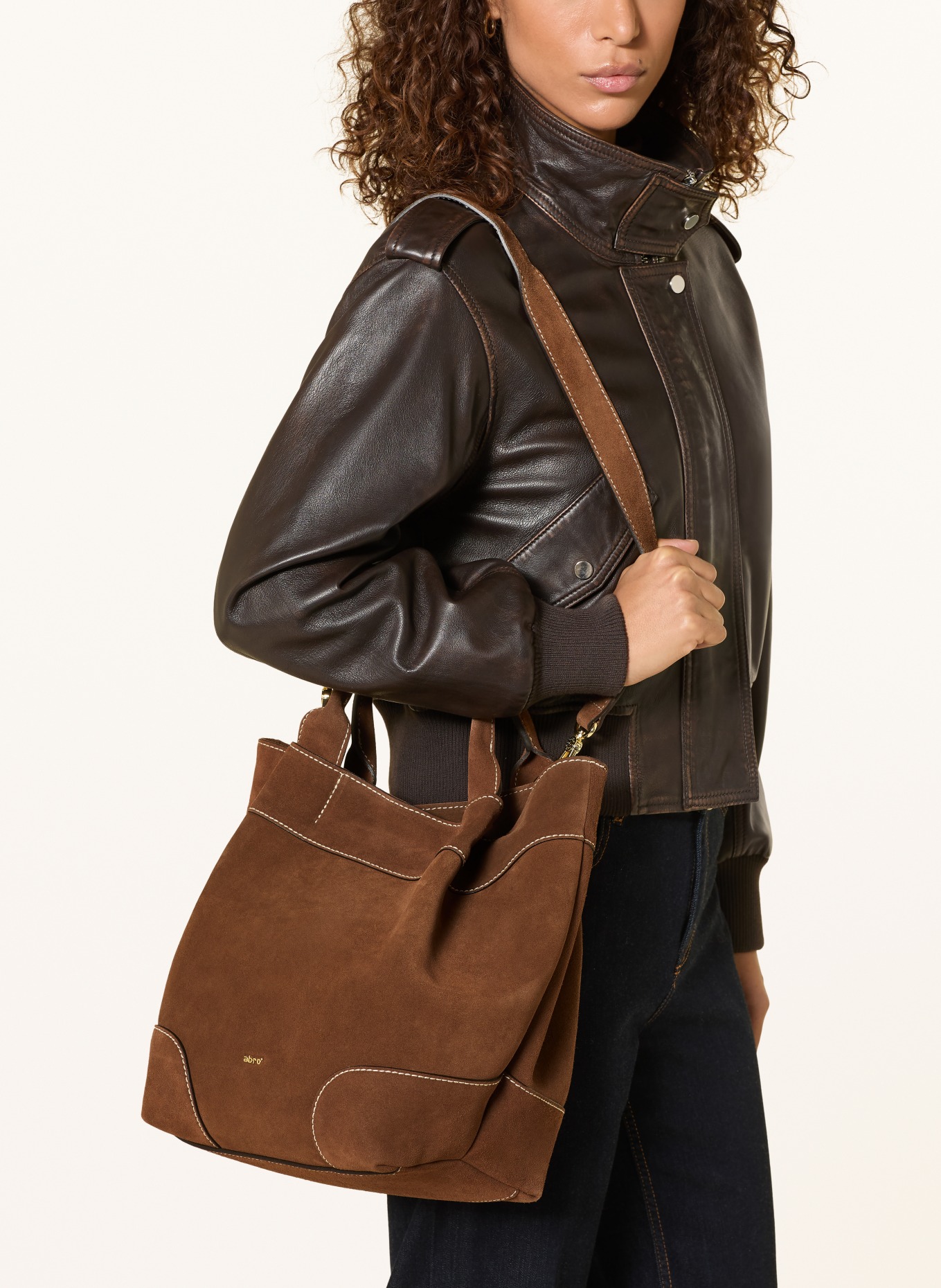 abro Sac à main ESSENTIAL MEDIUM: MARRON / OR