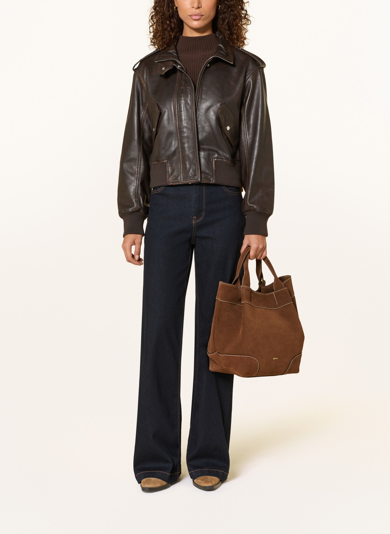 abro Sac à main ESSENTIAL MEDIUM: MARRON / OR