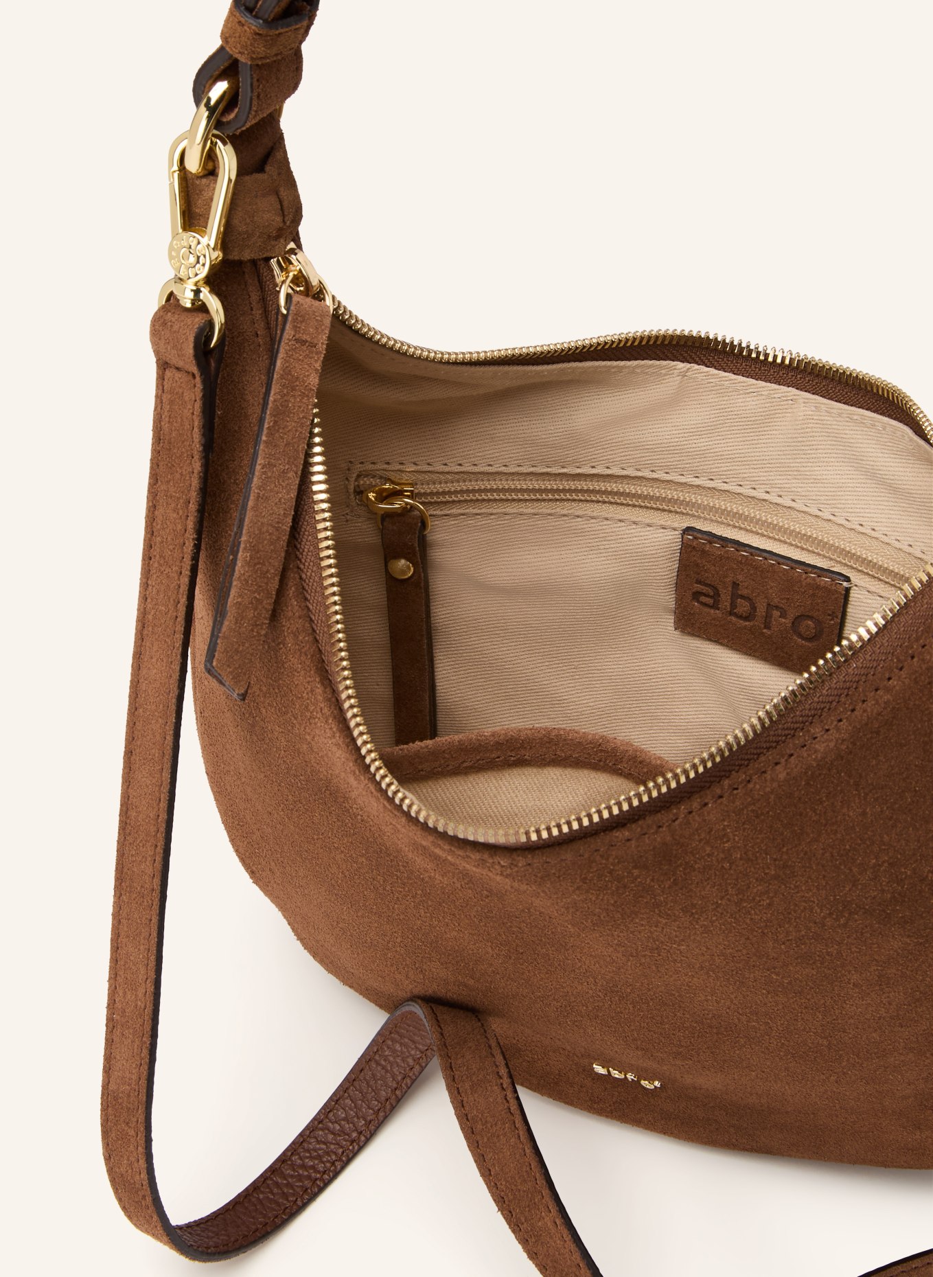 abro Beuteltasche NANA MINI: BRAUN / GOLD