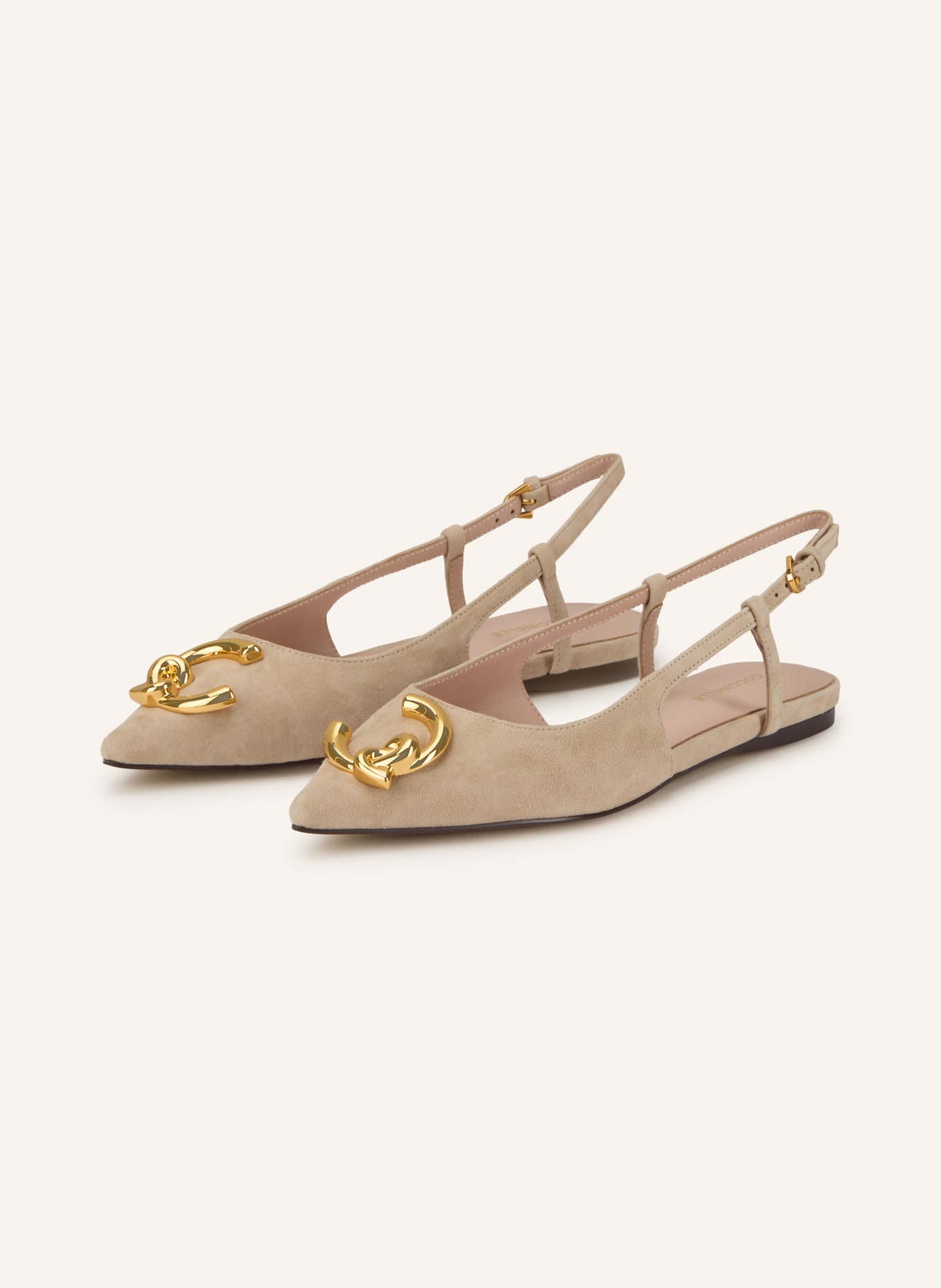 COCCINELLE sling ballerinas: BEIGE