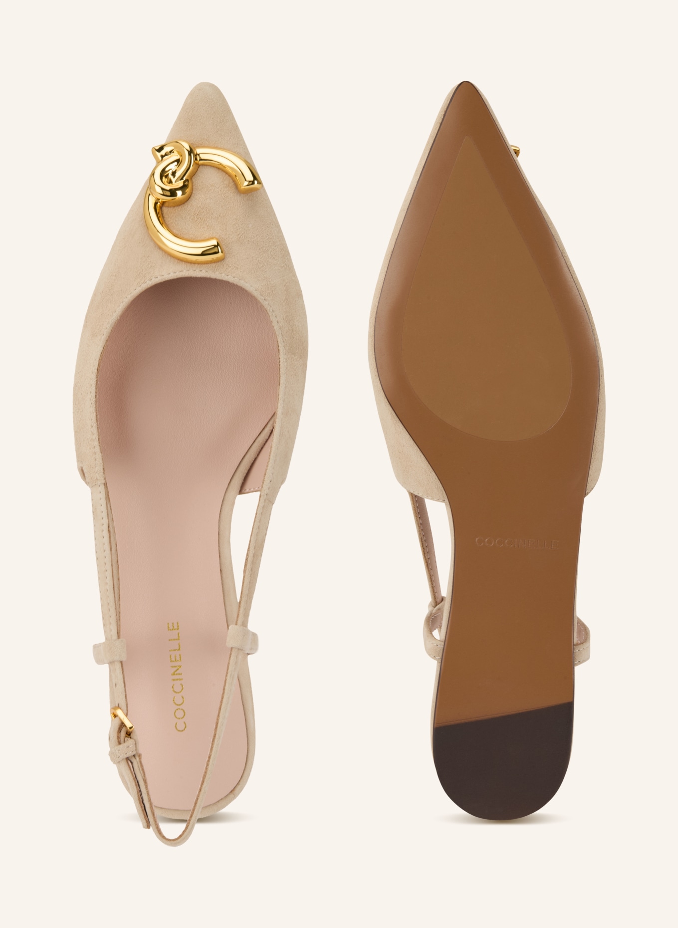 COCCINELLE sling ballerinas: BEIGE