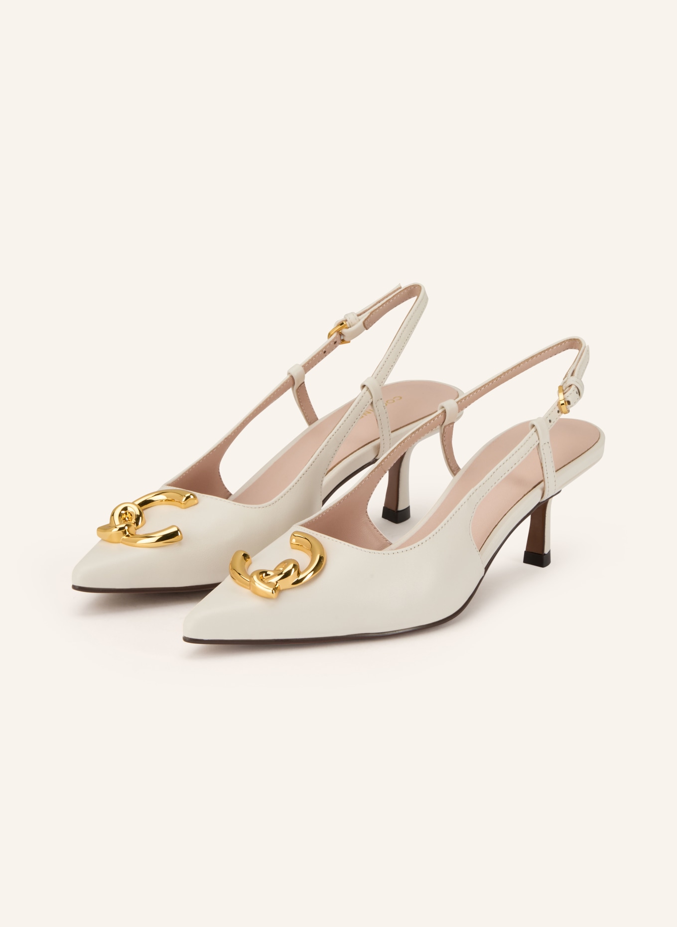 COCCINELLE slingback pumps: CREAM