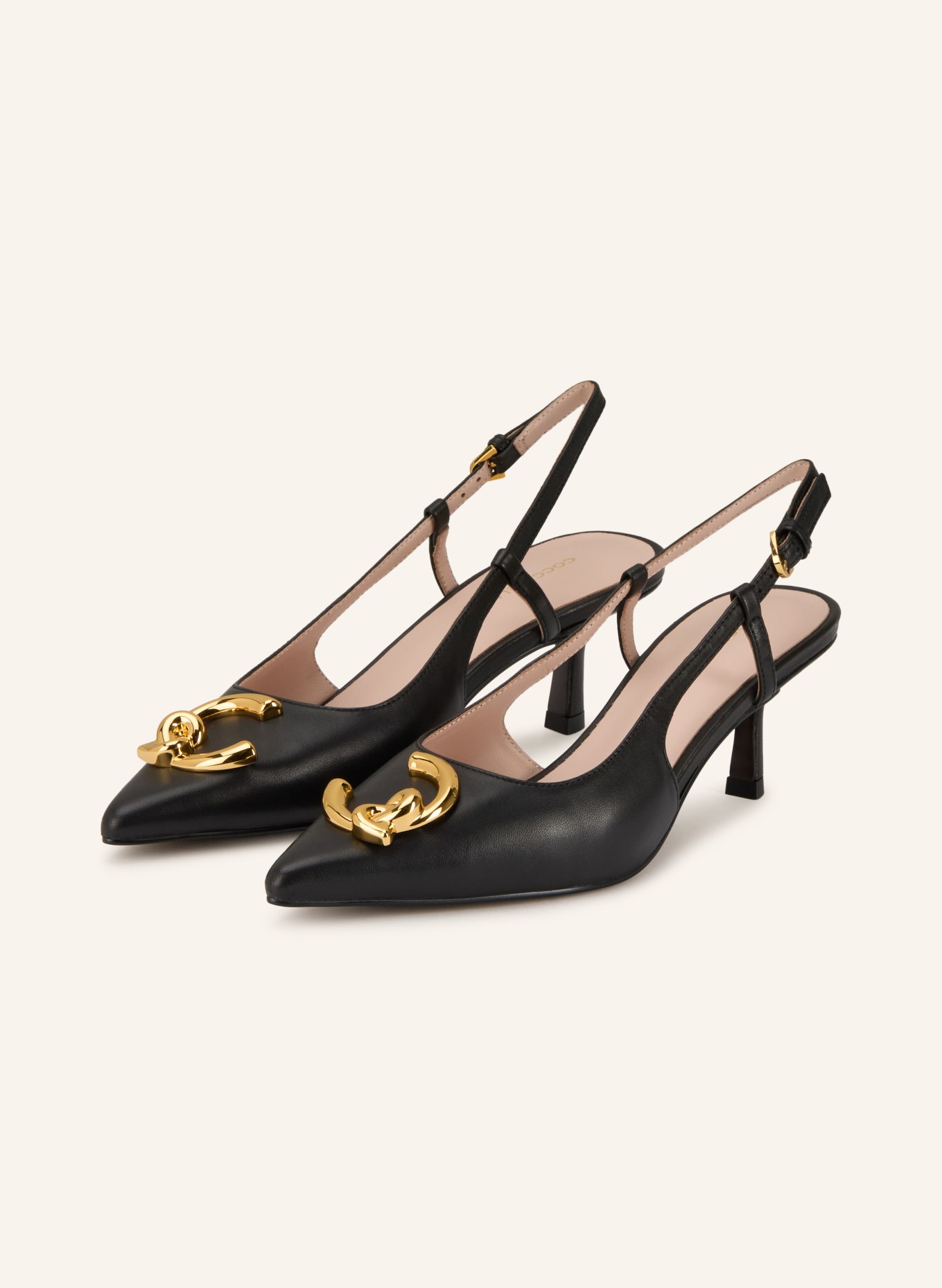 COCCINELLE slingback pumps: BLACK / GOLD