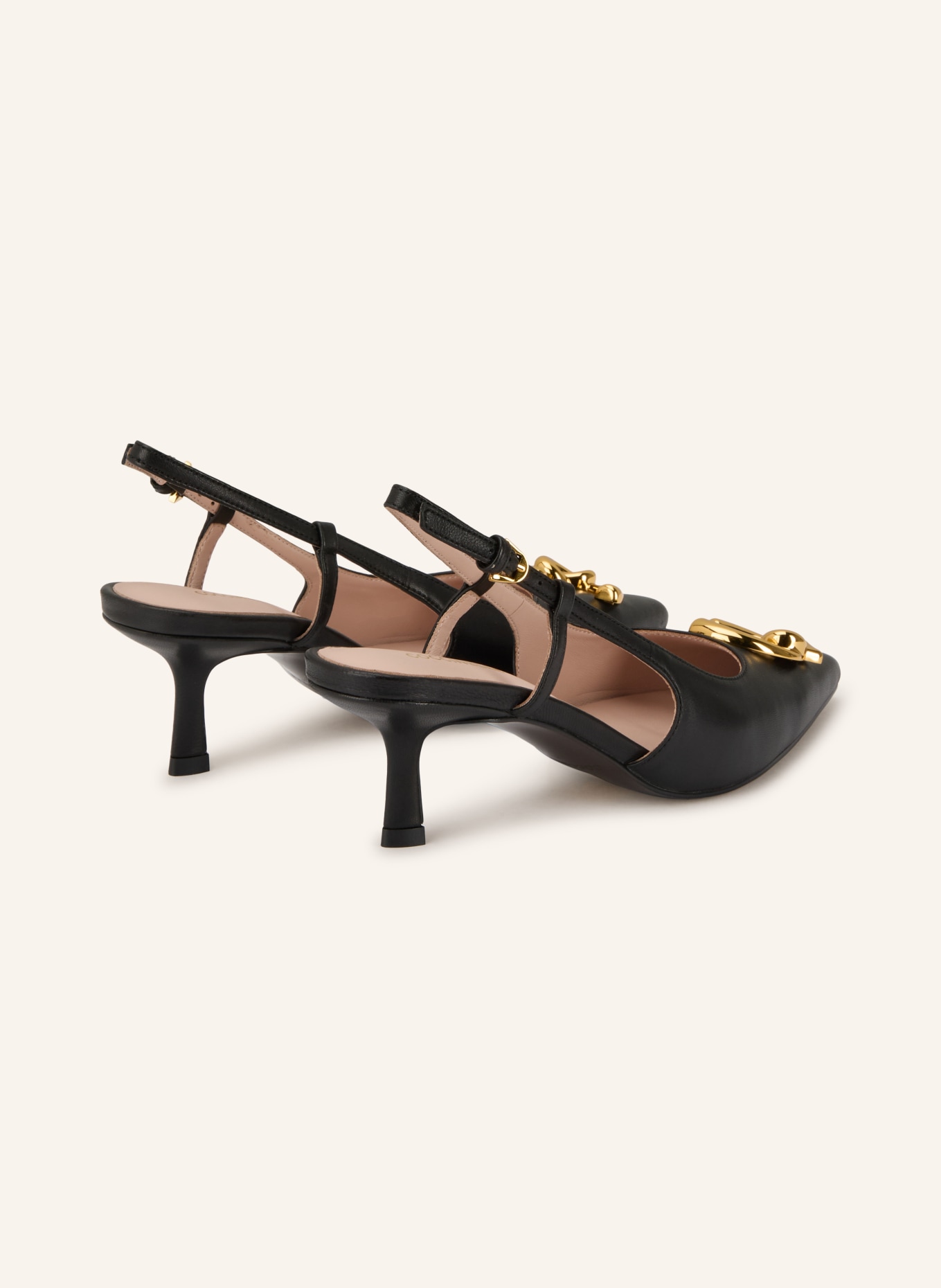 COCCINELLE slingback pumps: BLACK / GOLD