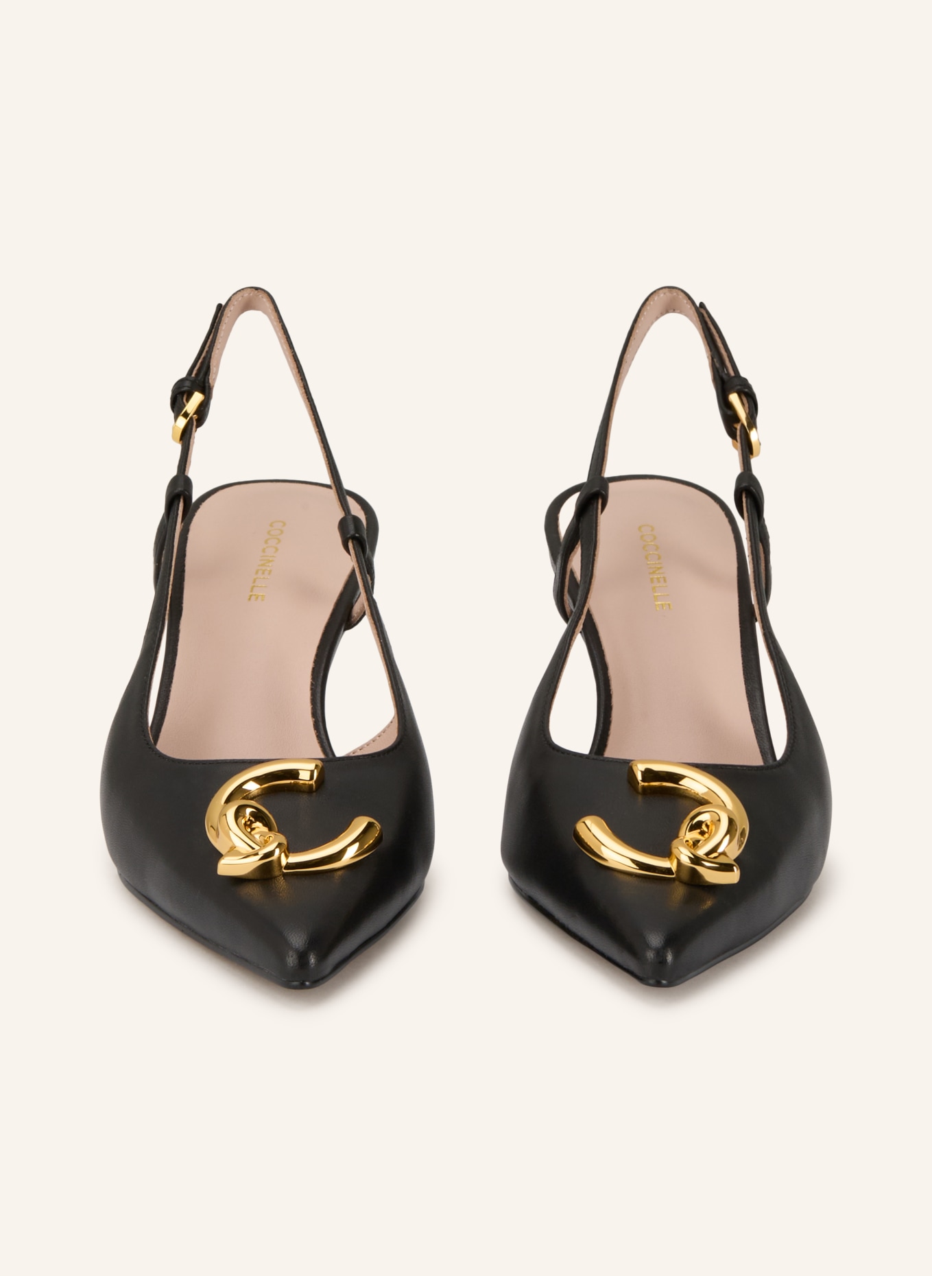 COCCINELLE slingback pumps: BLACK / GOLD