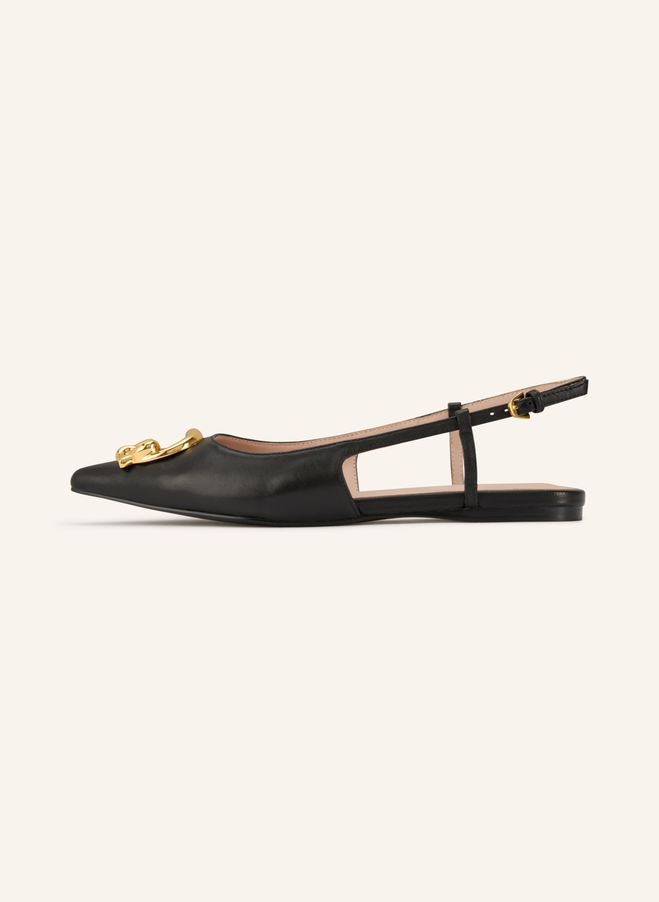 COCCINELLE sling ballerinas: BLACK / GOLD