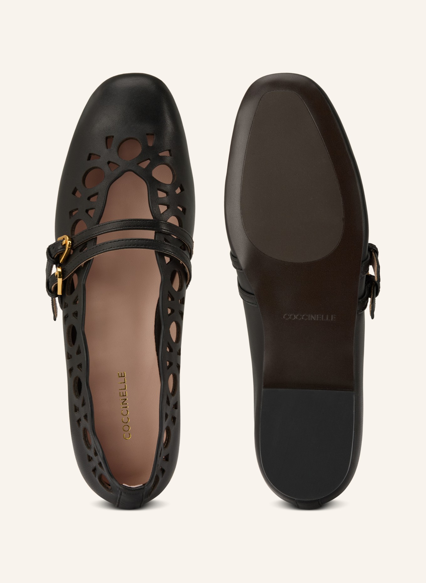 COCCINELLE Mary Jane ballerina flats: BLACK