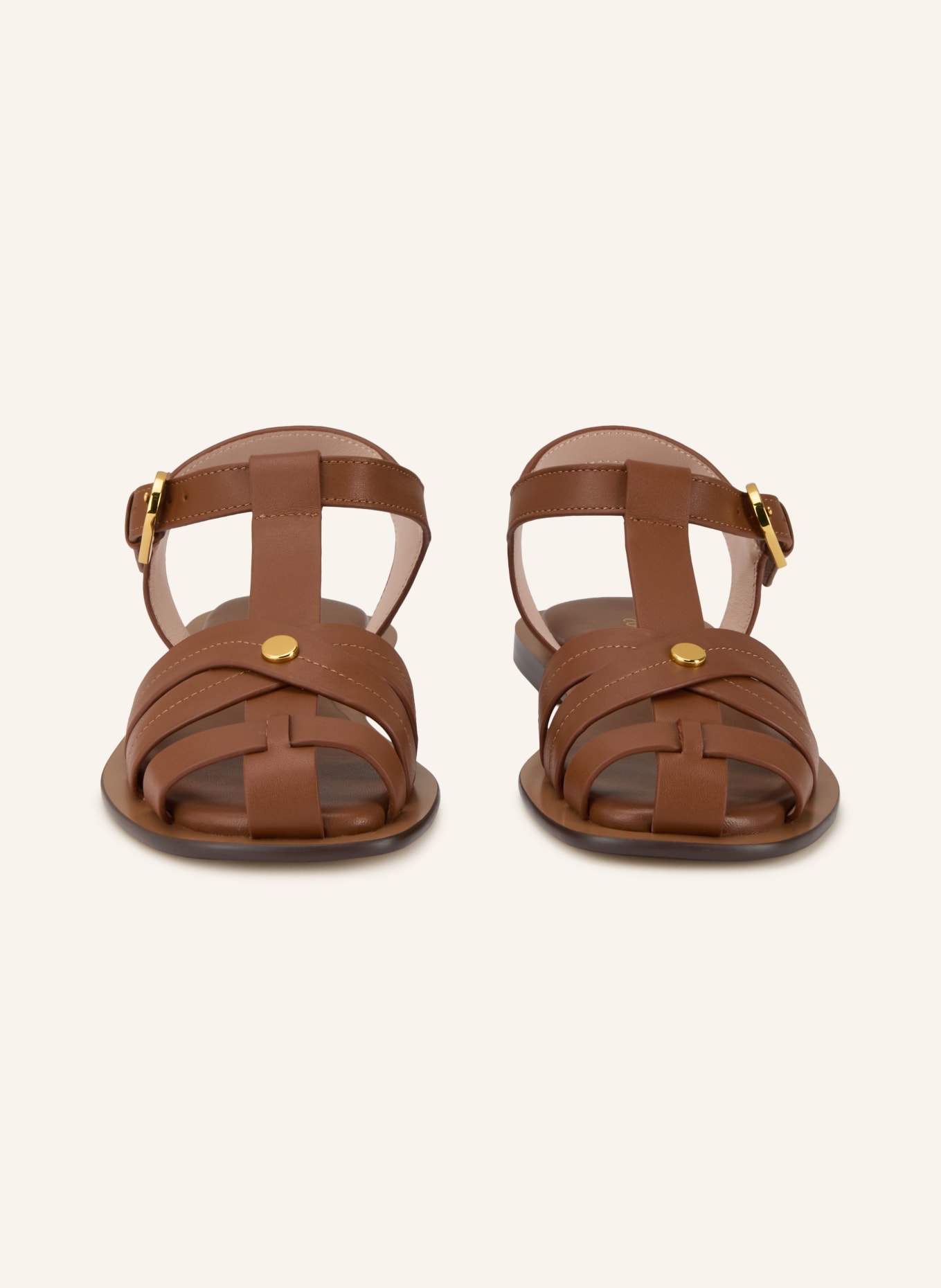 COCCINELLE sandały: KONIAKOWY / ZŁOTY