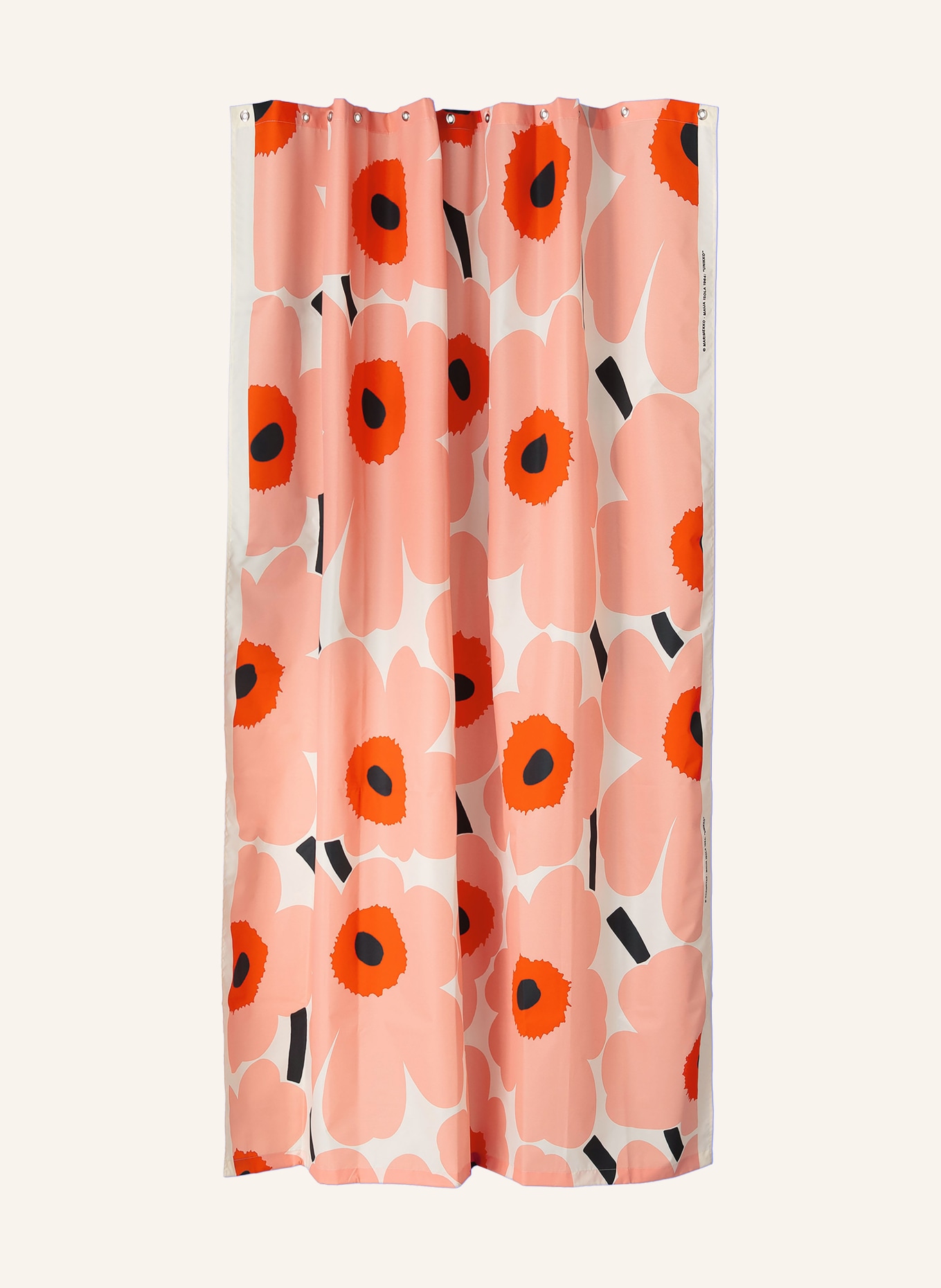 marimekko Duschvorhang UNIKKO: CREME / HELLROT / SCHWARZ