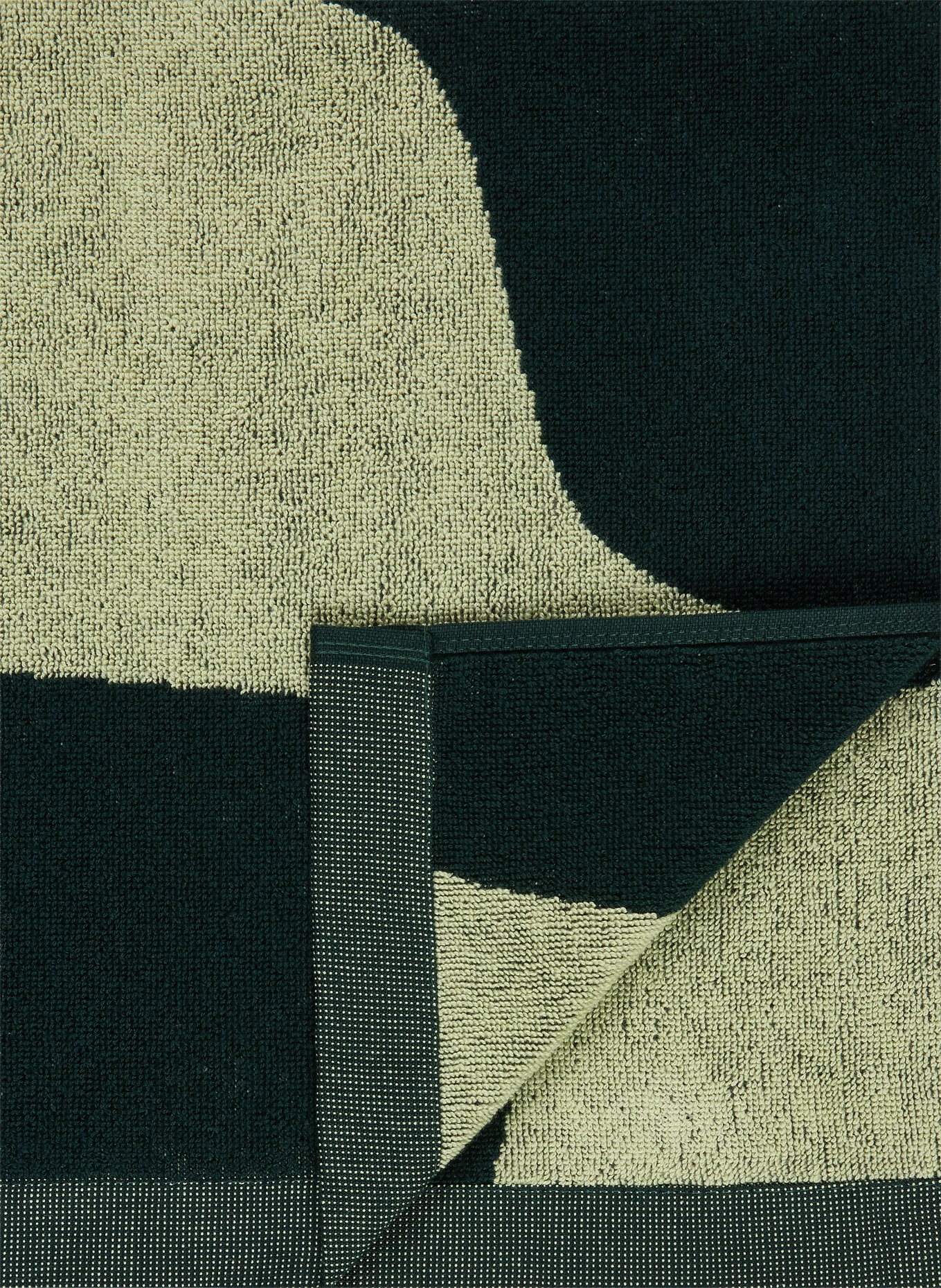 marimekko TAIFUUNI towel: DARK GREEN / LIGHT GREEN