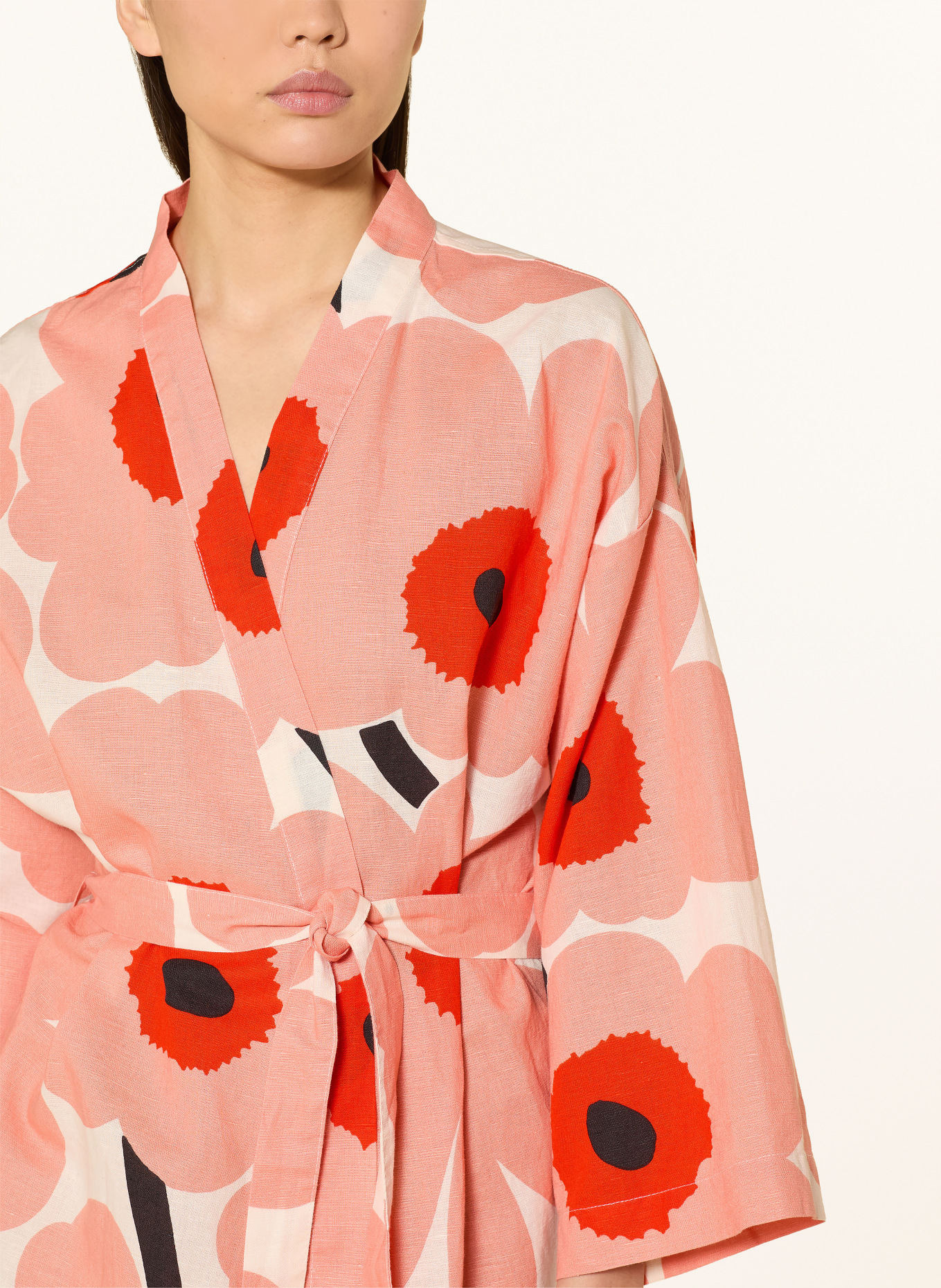 marimekko unisex kimono: SALMON / RED / BLACK