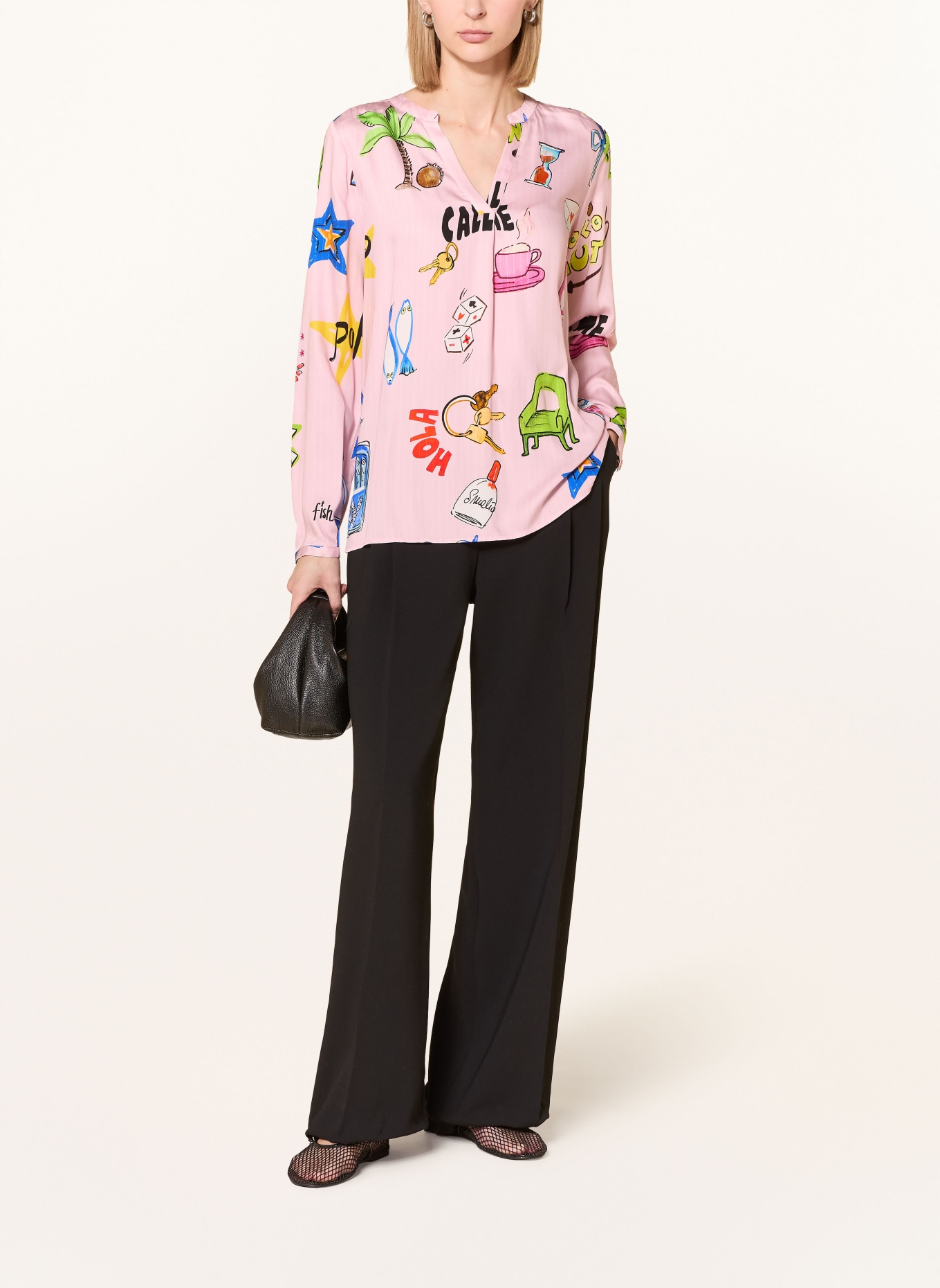 MILANO ITALY blouse shirt: PINK / GREEN / BLUE