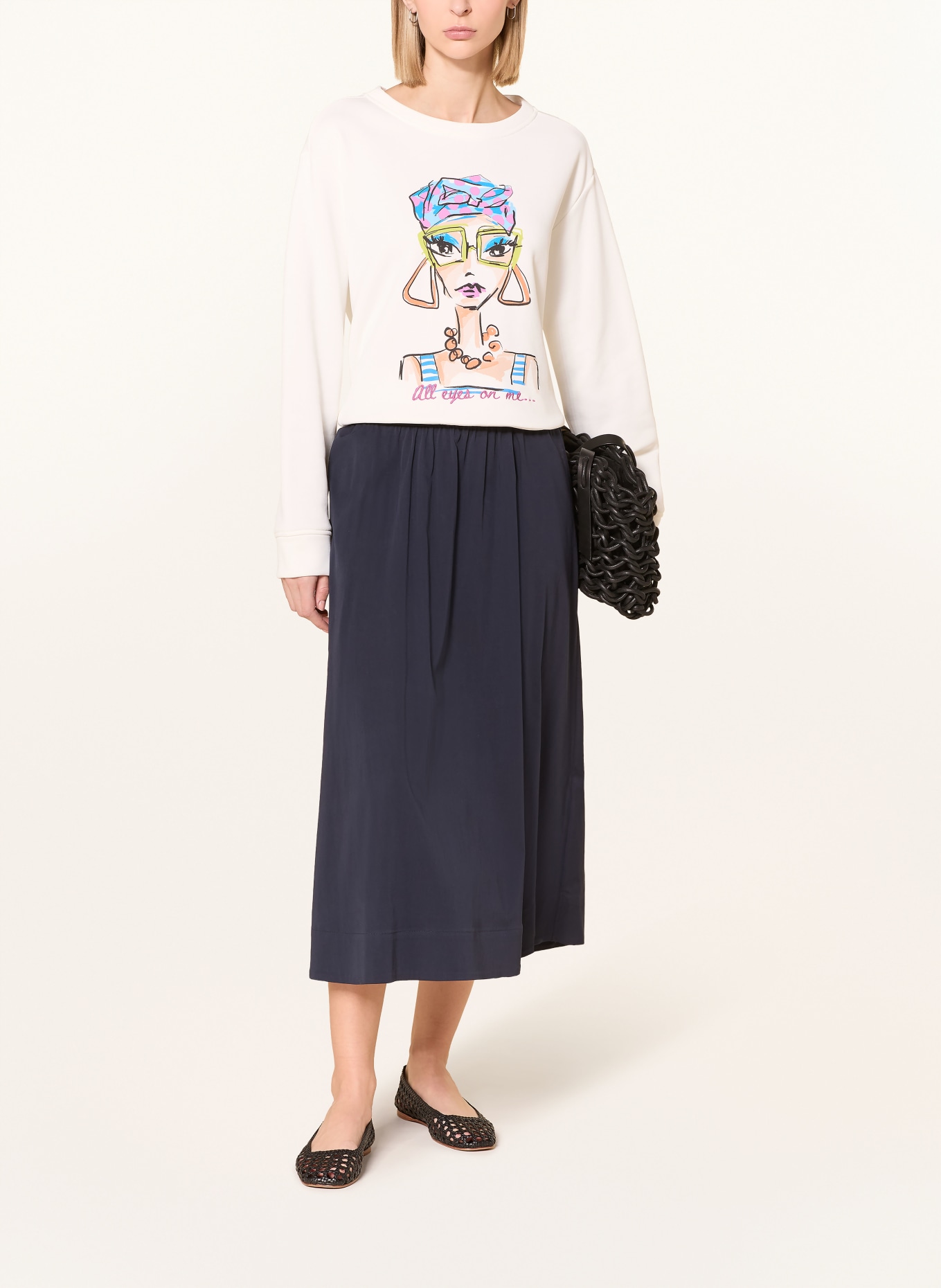 MILANO ITALY bluza: ECRU / POMARAŃCZOWY / NIEBIESKI