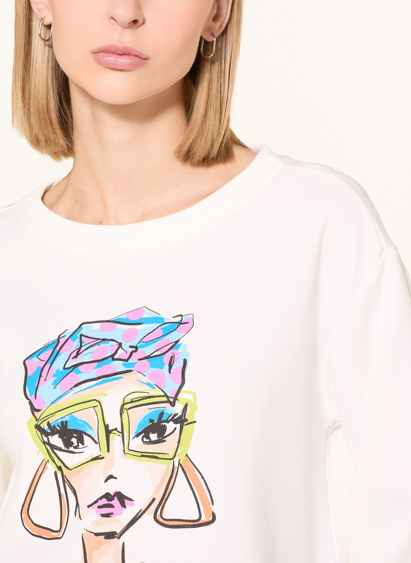 MILANO ITALY bluza: ECRU / POMARAŃCZOWY / NIEBIESKI