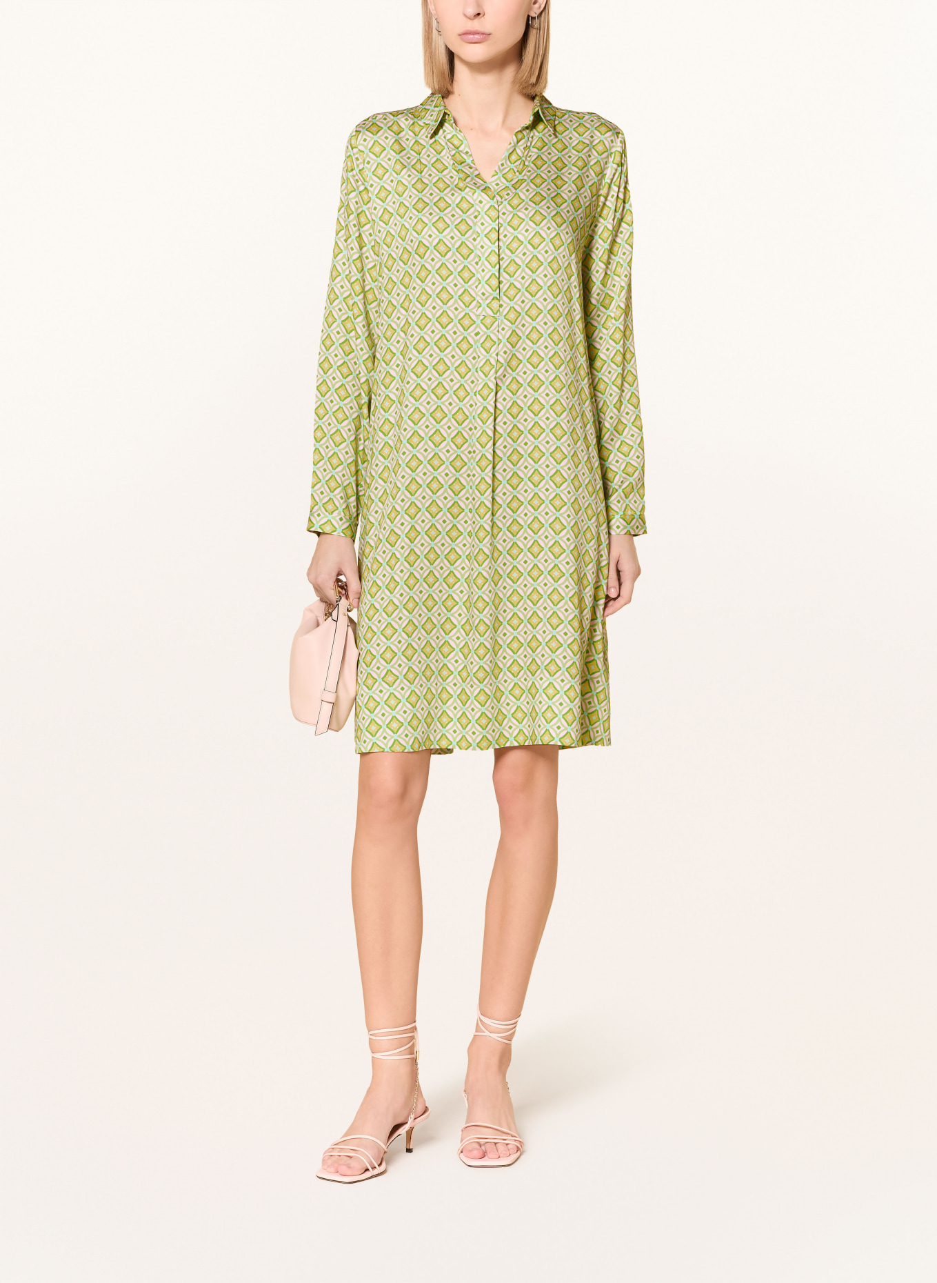 MILANO ITALY shirt dress: GREEN / ROSE / YELLOW