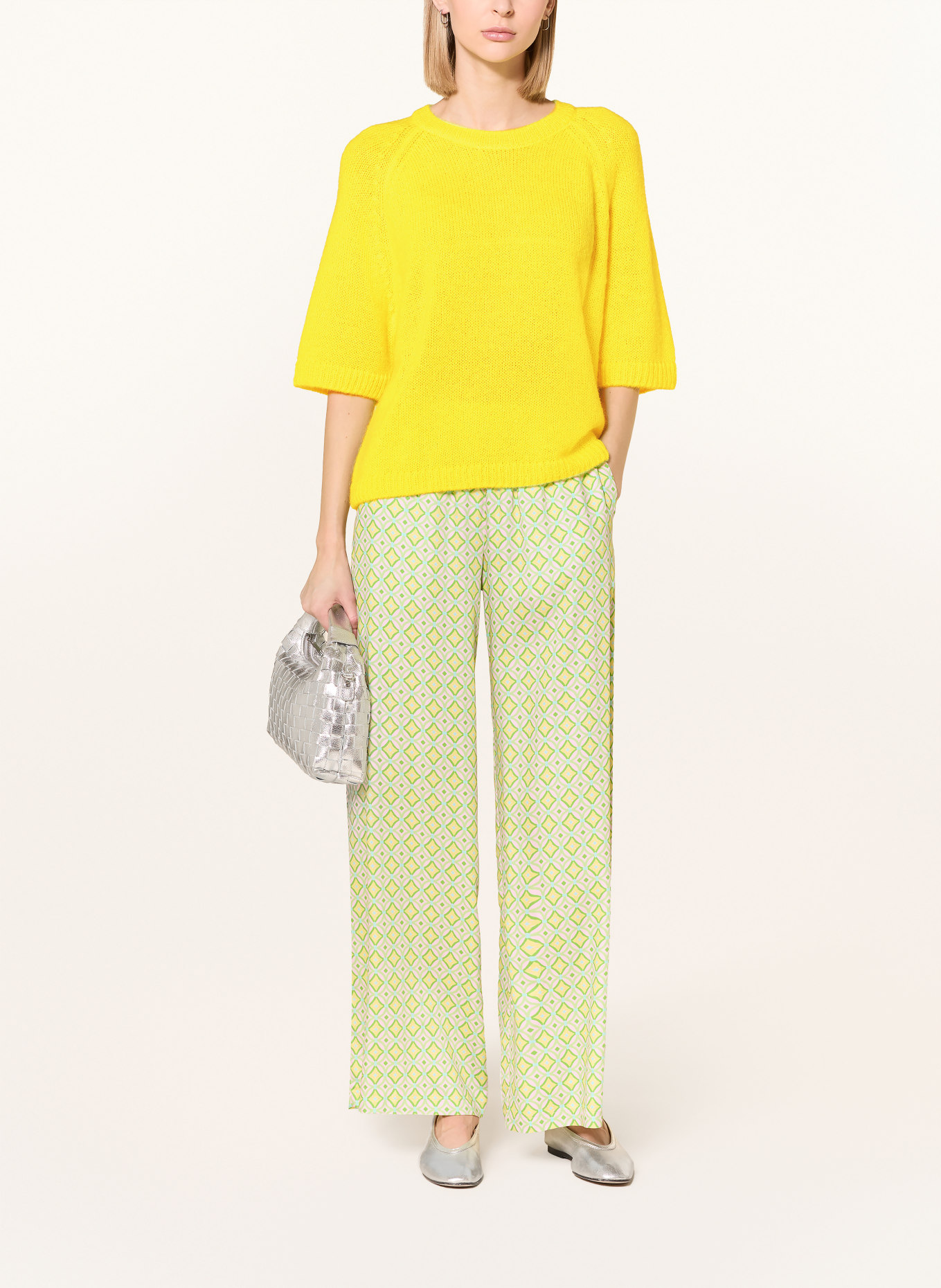 MILANO ITALY Strickshirt mit Mohair: NEONGELB