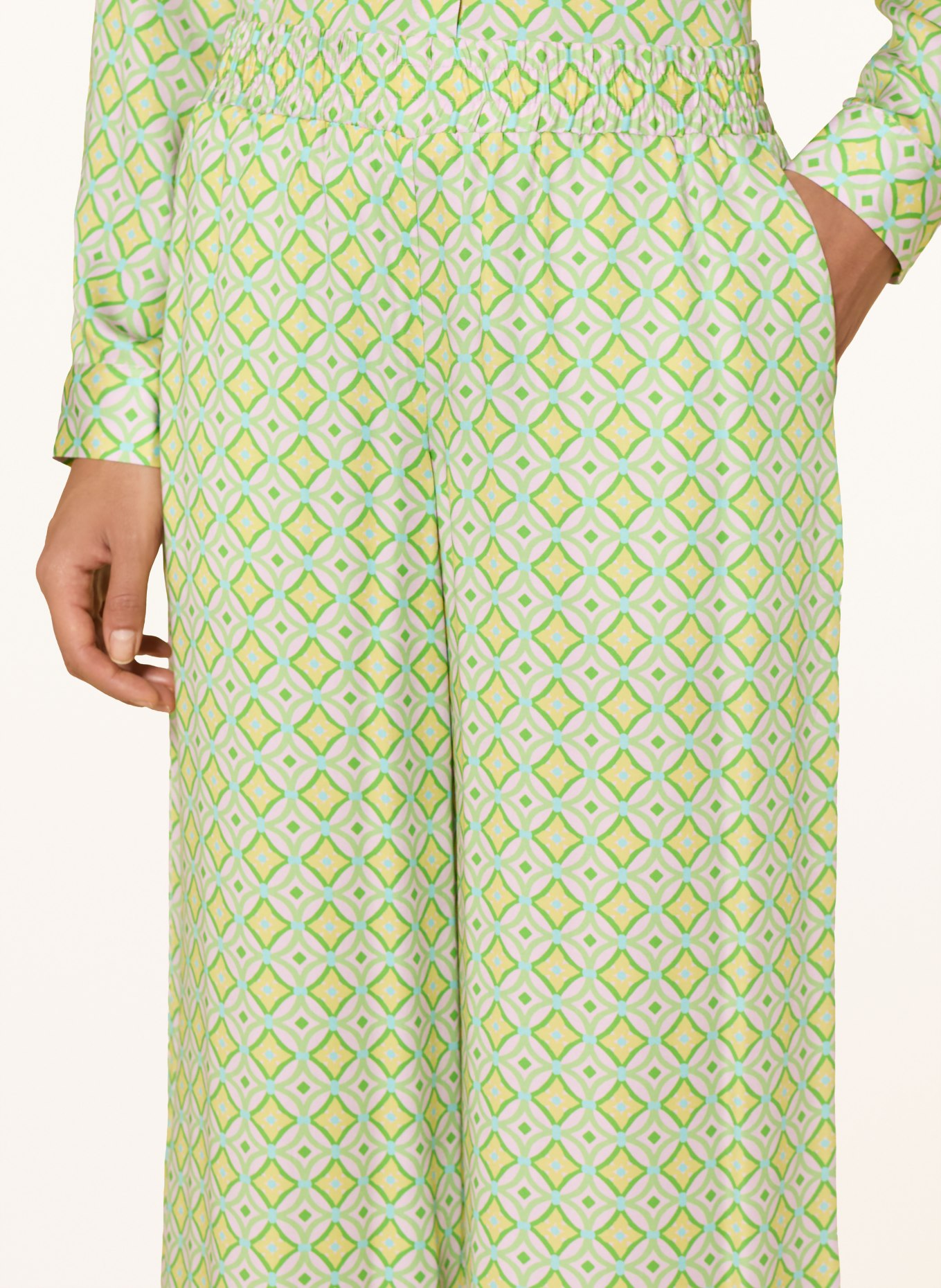 MILANO ITALY Marlenehose: GRÜN / ROSÉ / GELB