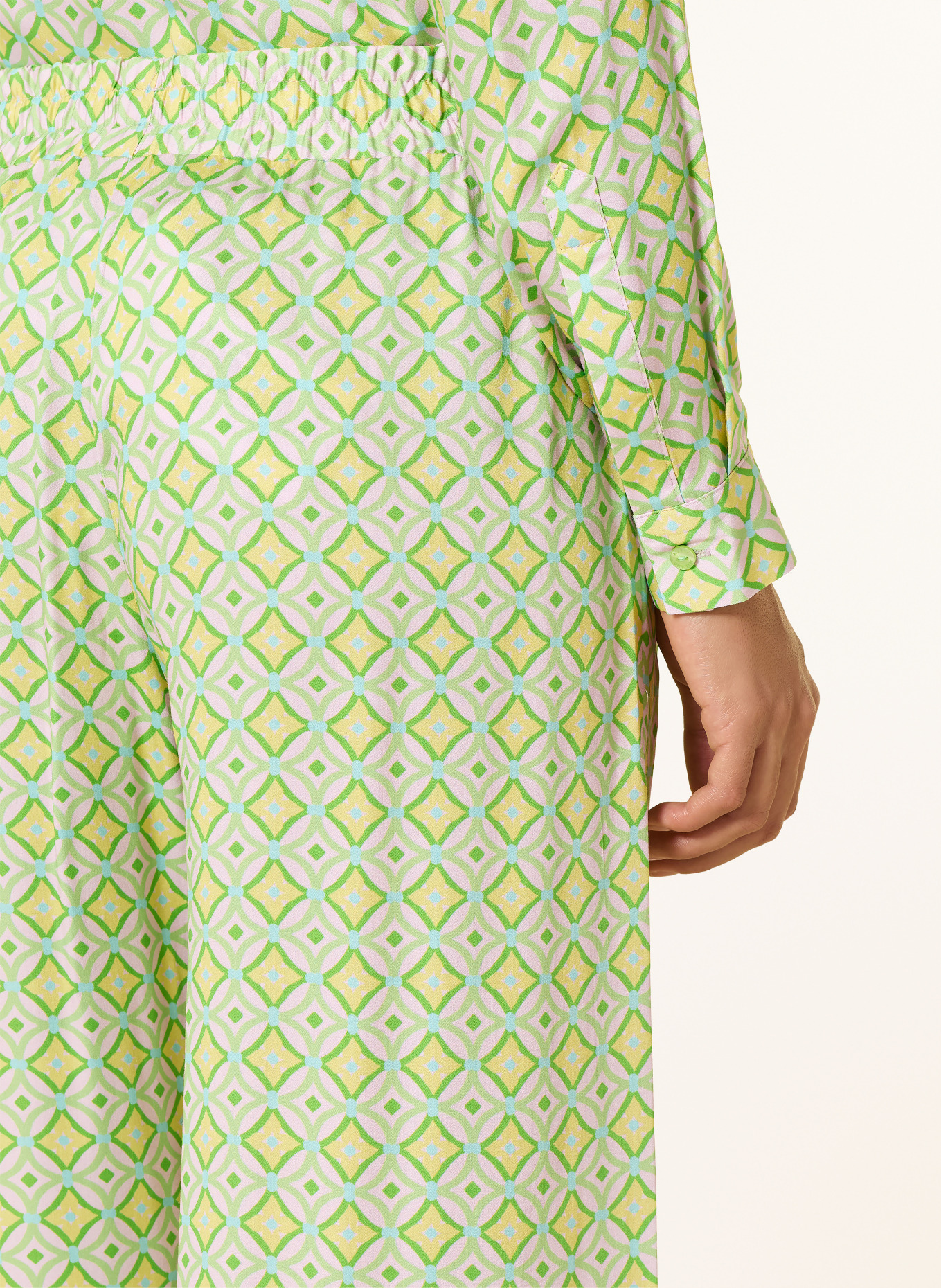 MILANO ITALY Marlenehose: GRÜN / ROSÉ / GELB