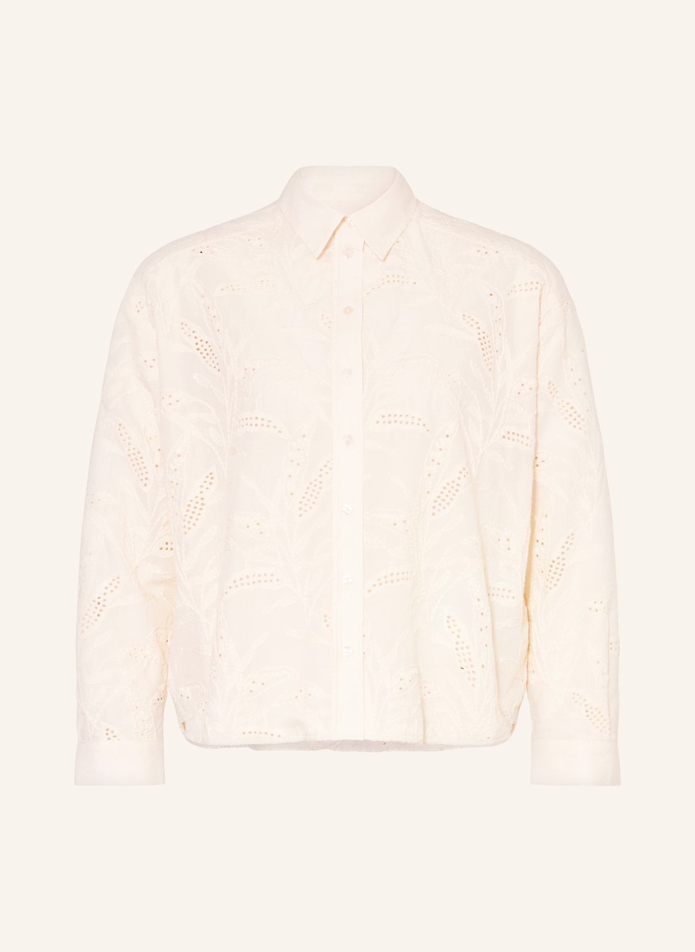MILANO ITALY Košile z krajky s otvory: KRÉMOVÁ