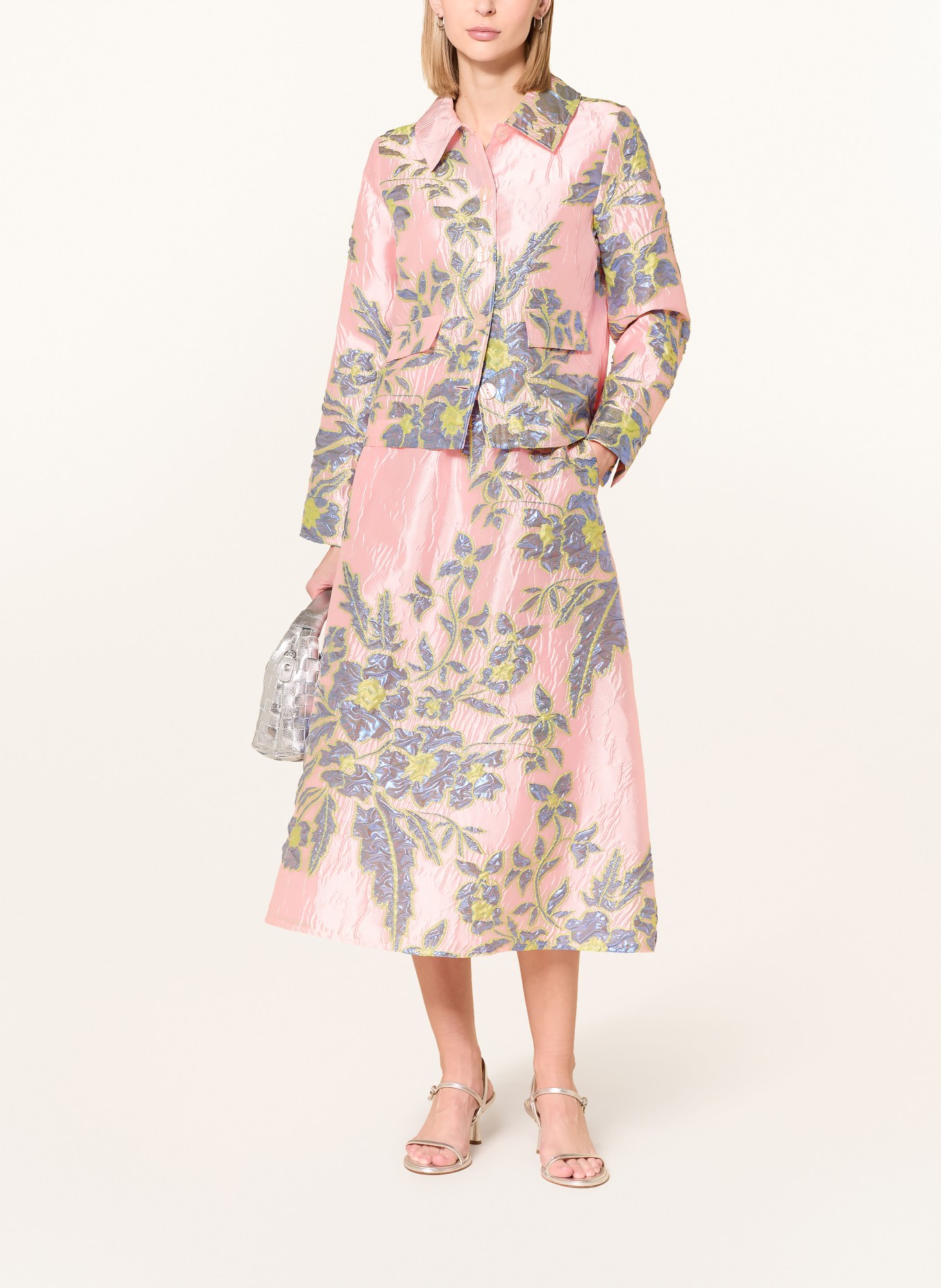 MILANO ITALY Spódnica żakardowa: RÓŻOWY / JASNOZIELONY / NIEBIESKI