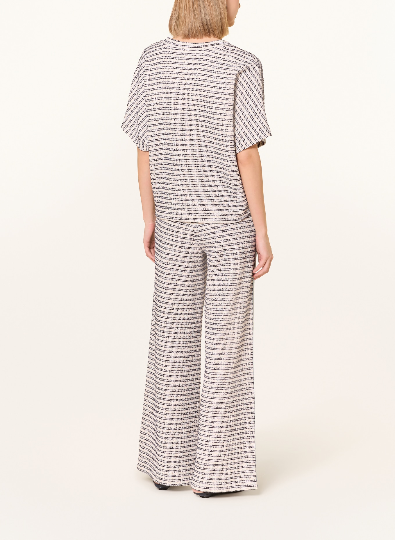 MILANO ITALY kalhoty Marlene: TMAVĚ MODRÁ / REŽNÁ / KRÉMOVÁ