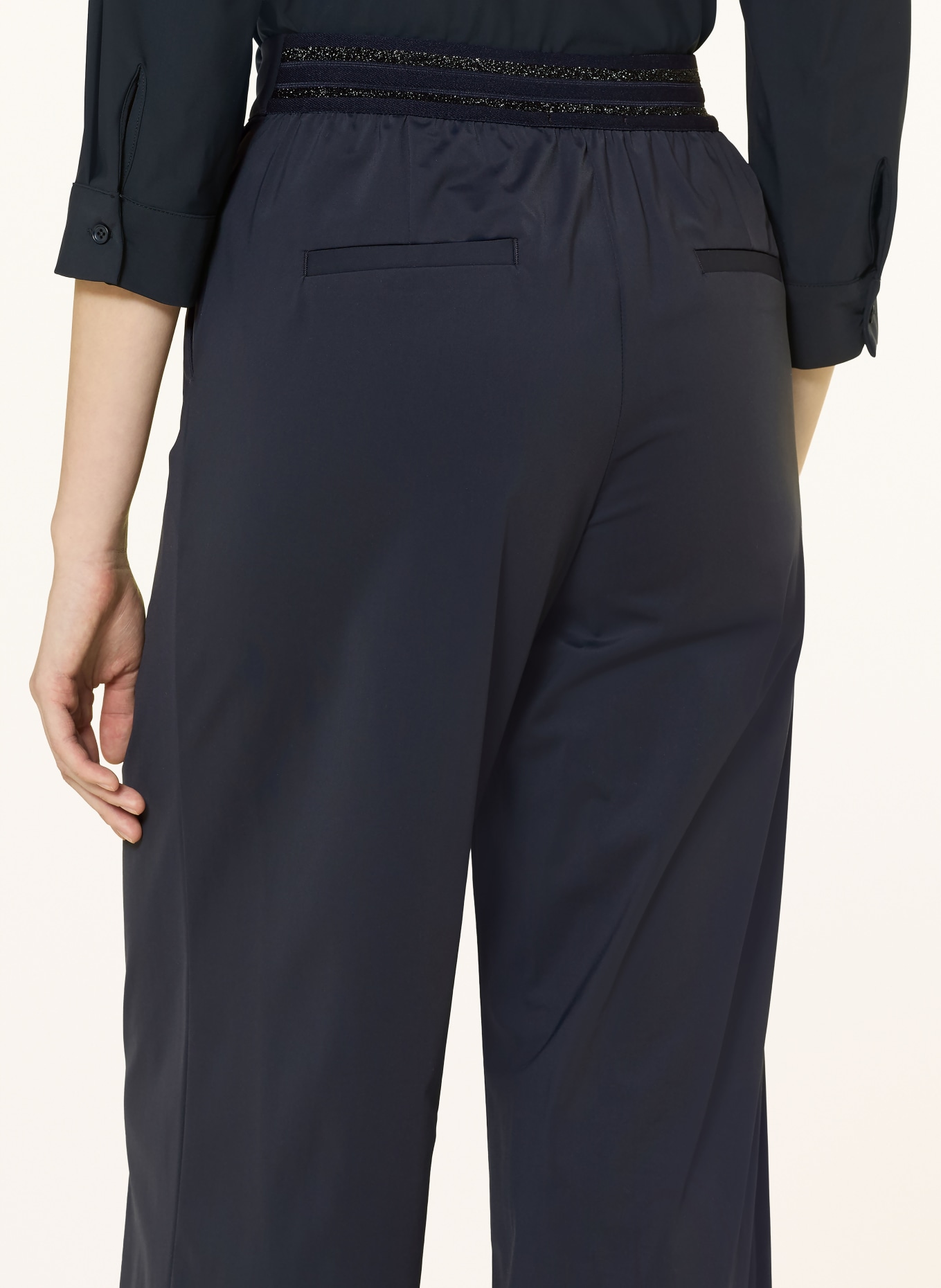 MILANO ITALY Jerseyové kalhoty Marlene: TMAVĚ MODRÁ