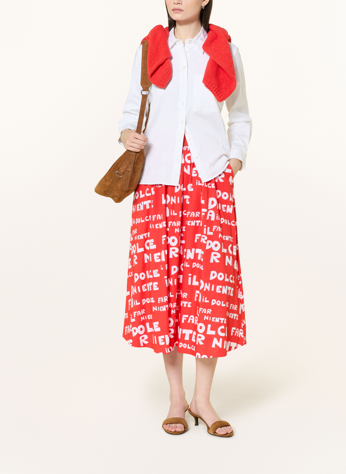 MILANO ITALY Sukně: ČERVENÁ / BÍLÁ