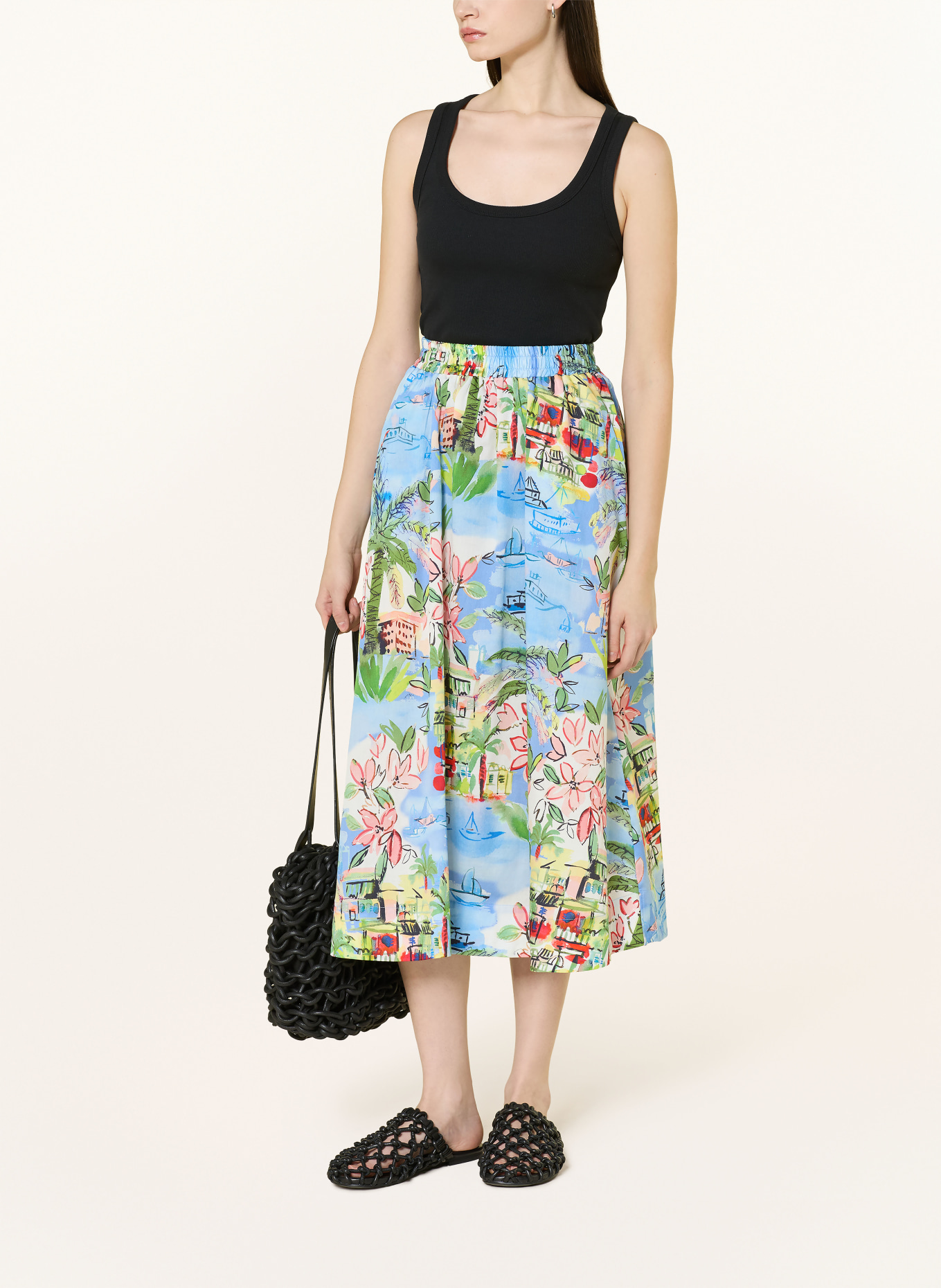 MILANO ITALY skirt: LIGHT BLUE / LIGHT RED / GREEN