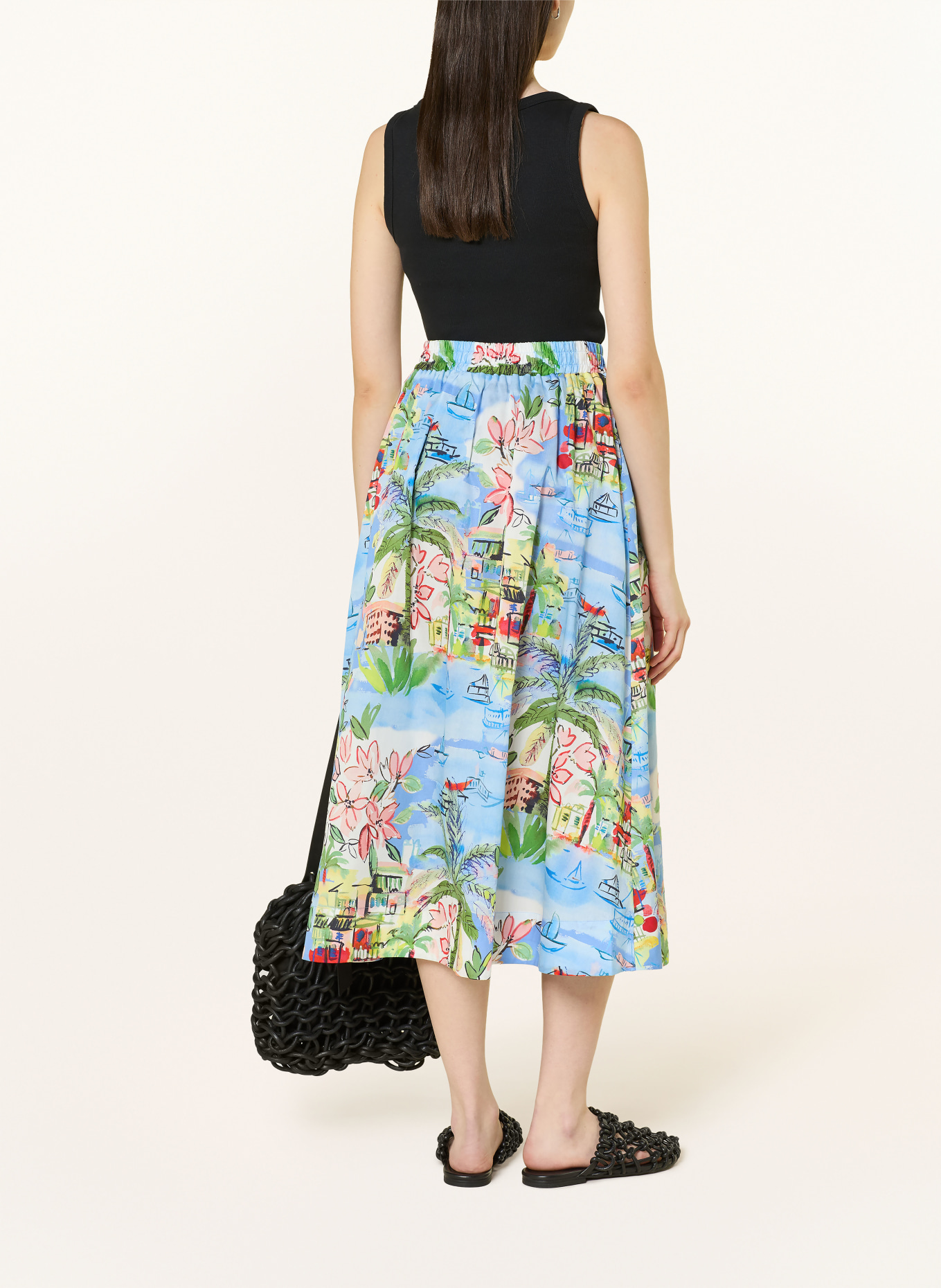 MILANO ITALY skirt: LIGHT BLUE / LIGHT RED / GREEN