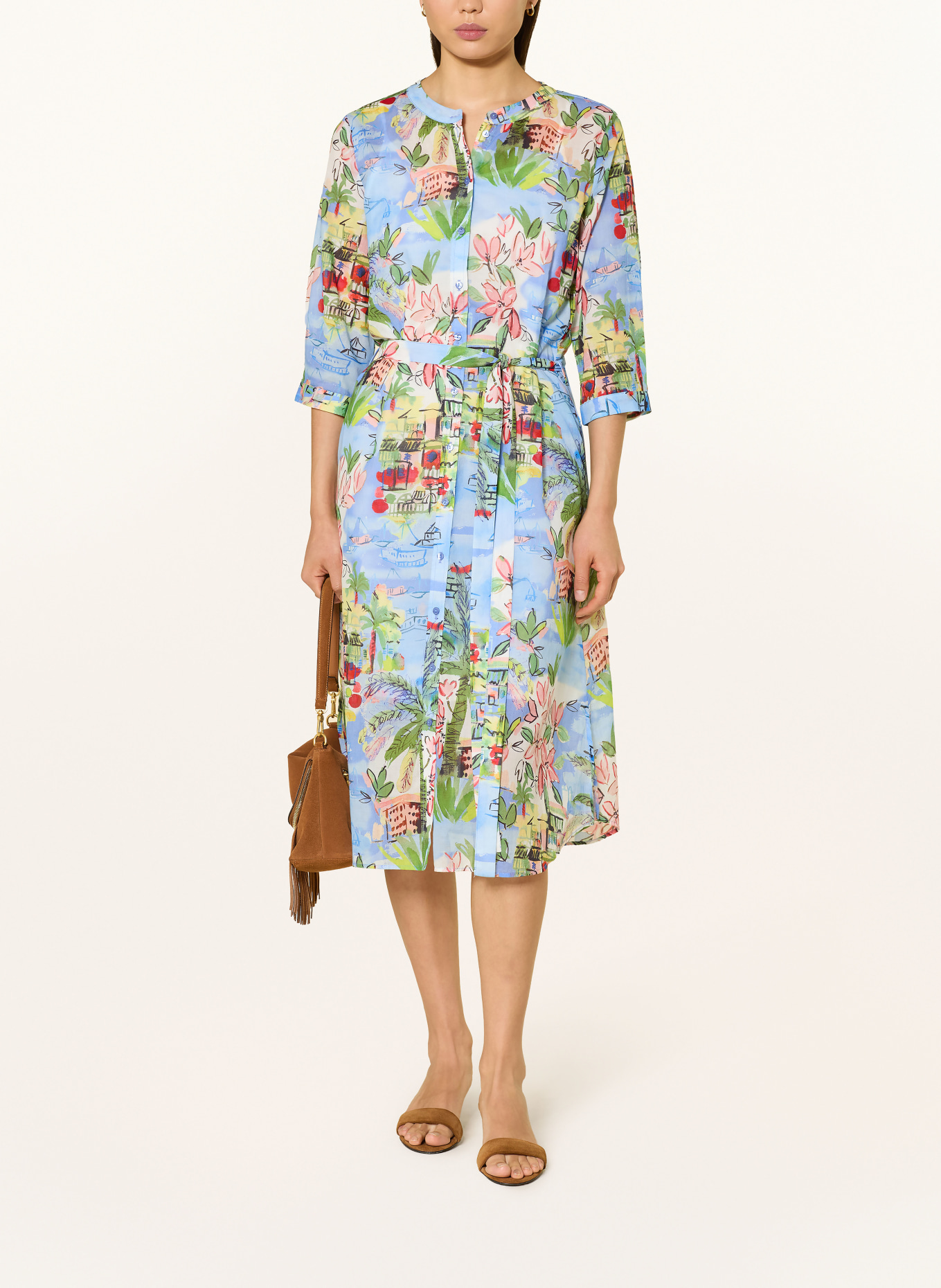 MILANO ITALY Šaty s 3/4 rukávem: TMAVĚ MODRÁ / ČERVENÁ / ZELENÁ