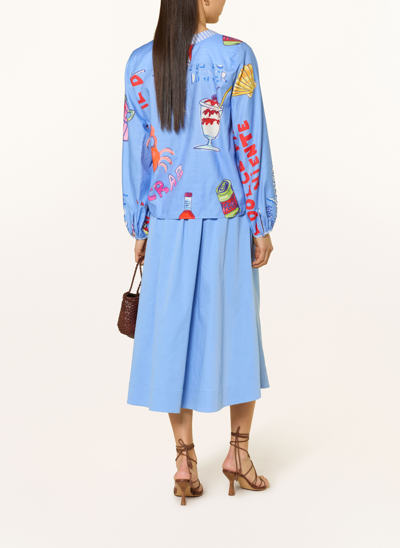 MILANO ITALY Bluse: HELLBLAU / PINK / ROT