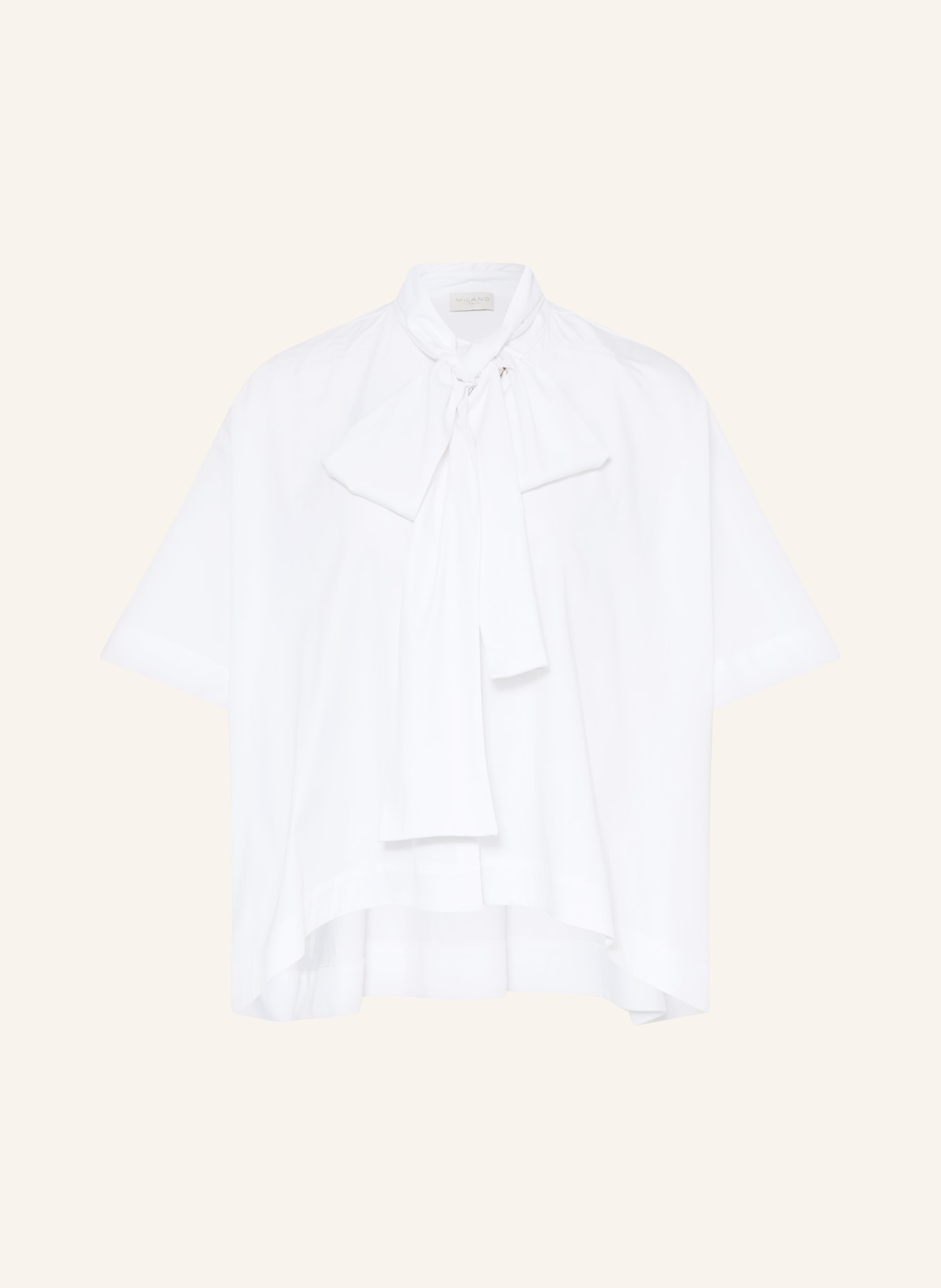 MILANO ITALY Oversized blůza s odnímatelnou mašlí: BÍLÁ