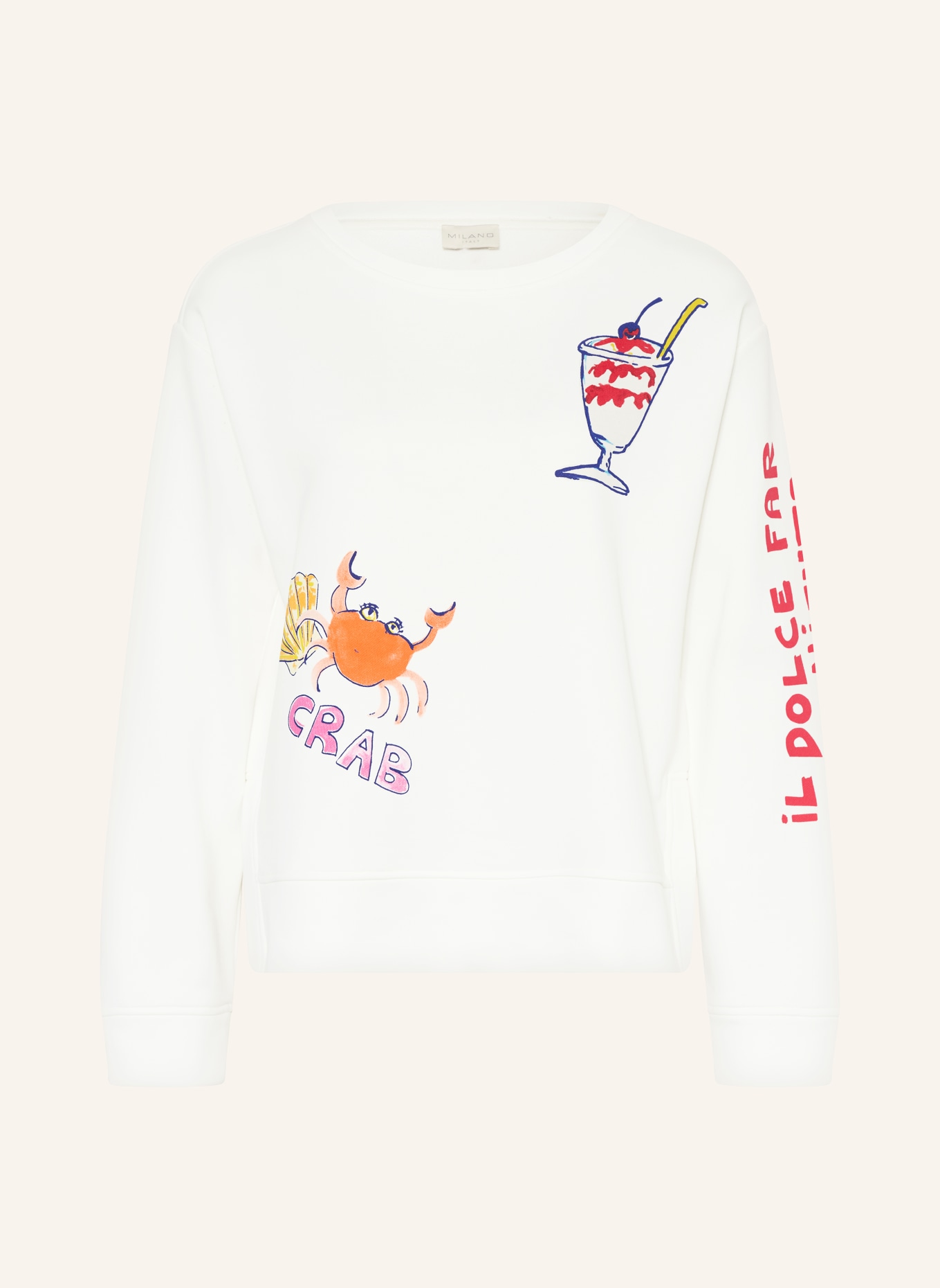 MILANO ITALY sweatshirt: ECRU / ROOD / BLAUW