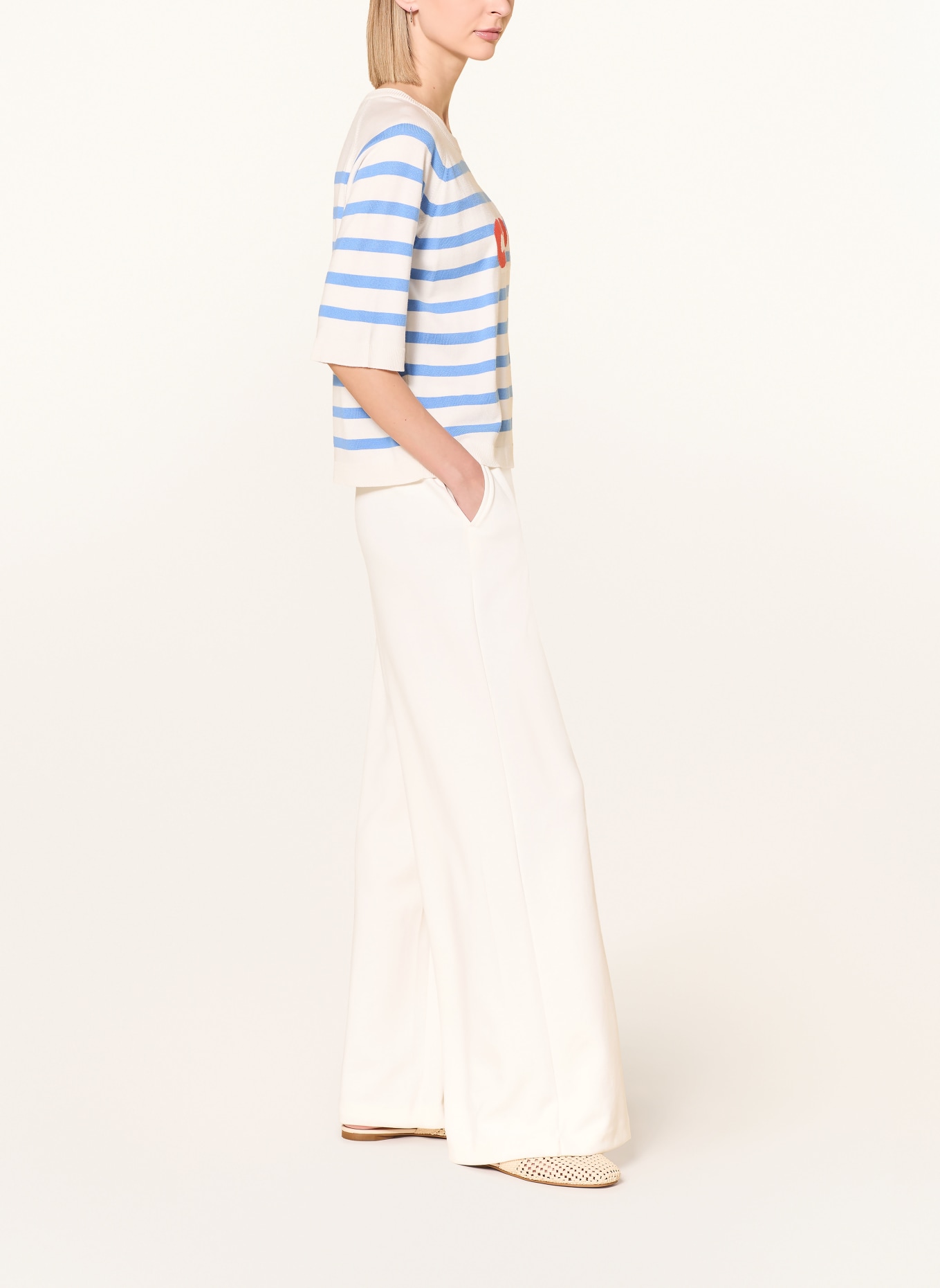 MILANO ITALY Marlene-broek van jersey: ECRU