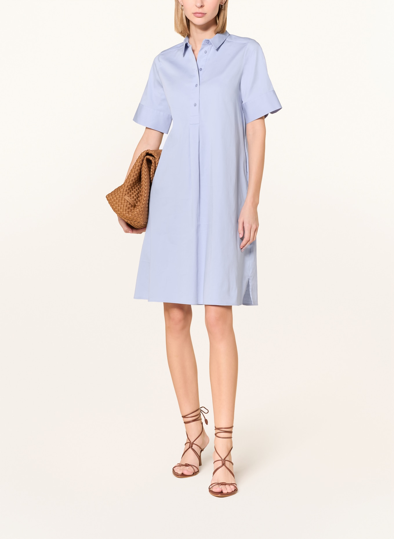 MILANO ITALY shirt dress: LIGHT BLUE