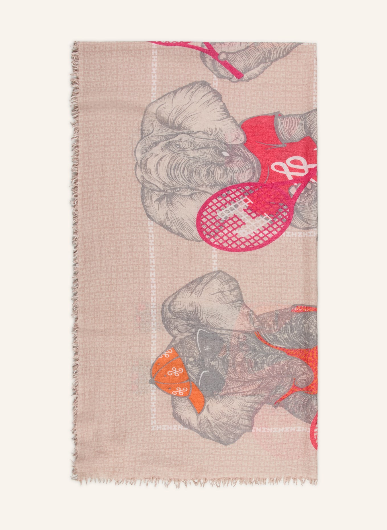 HEMISPHERE Šála s kašmírem: BÉŽOVÁ / SVĚTLE ČERVENÁ / ORANŽOVÁ