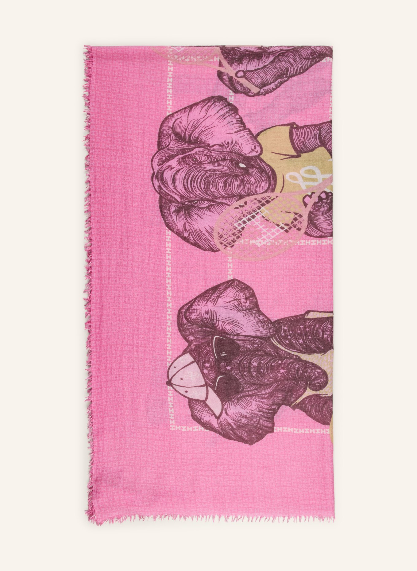 HEMISPHERE Szal z kaszmiru: RÓŻOWY / FIOLETOWY / BIAŁY