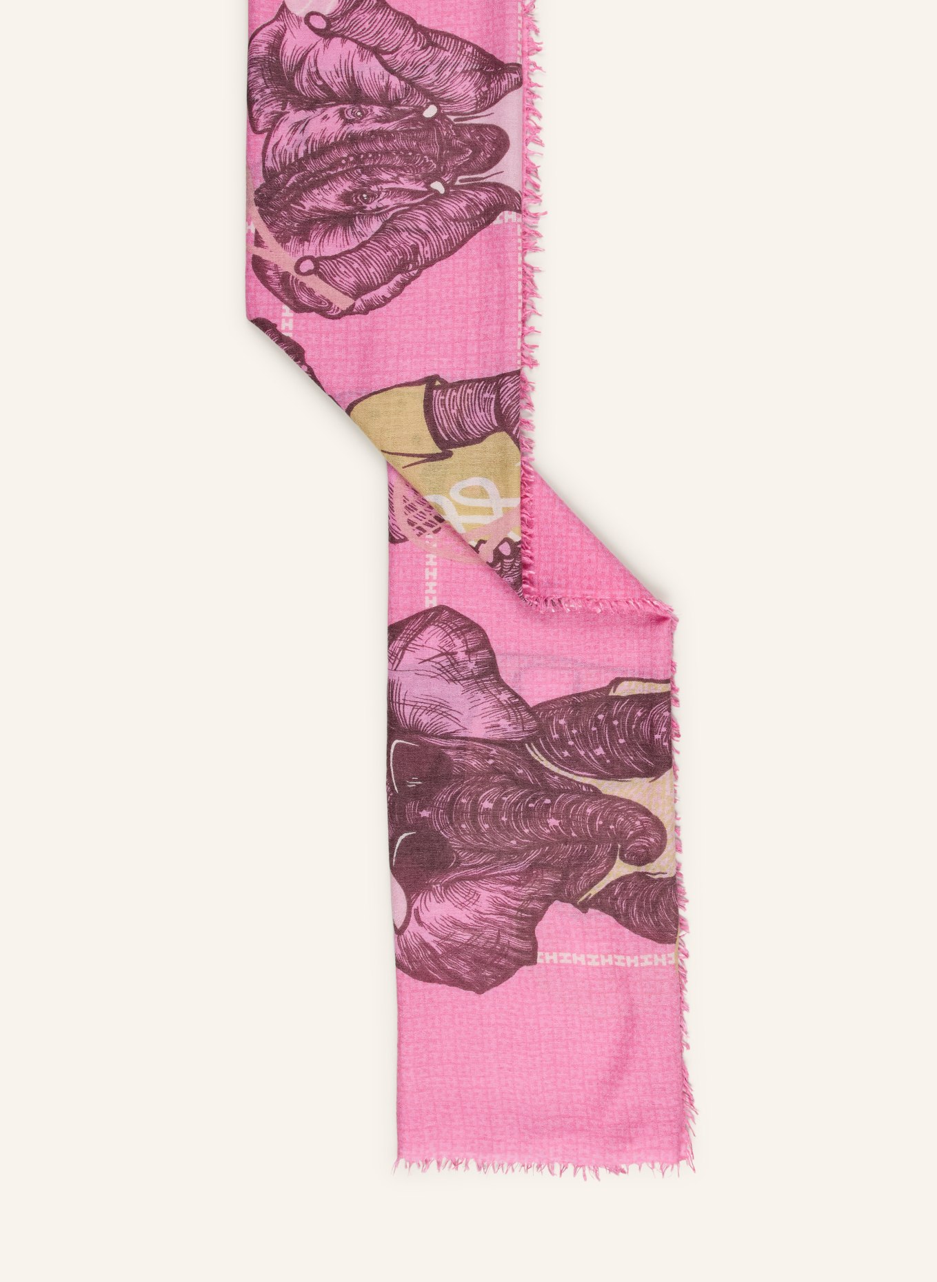 HEMISPHERE Szal z kaszmiru: RÓŻOWY / FIOLETOWY / BIAŁY