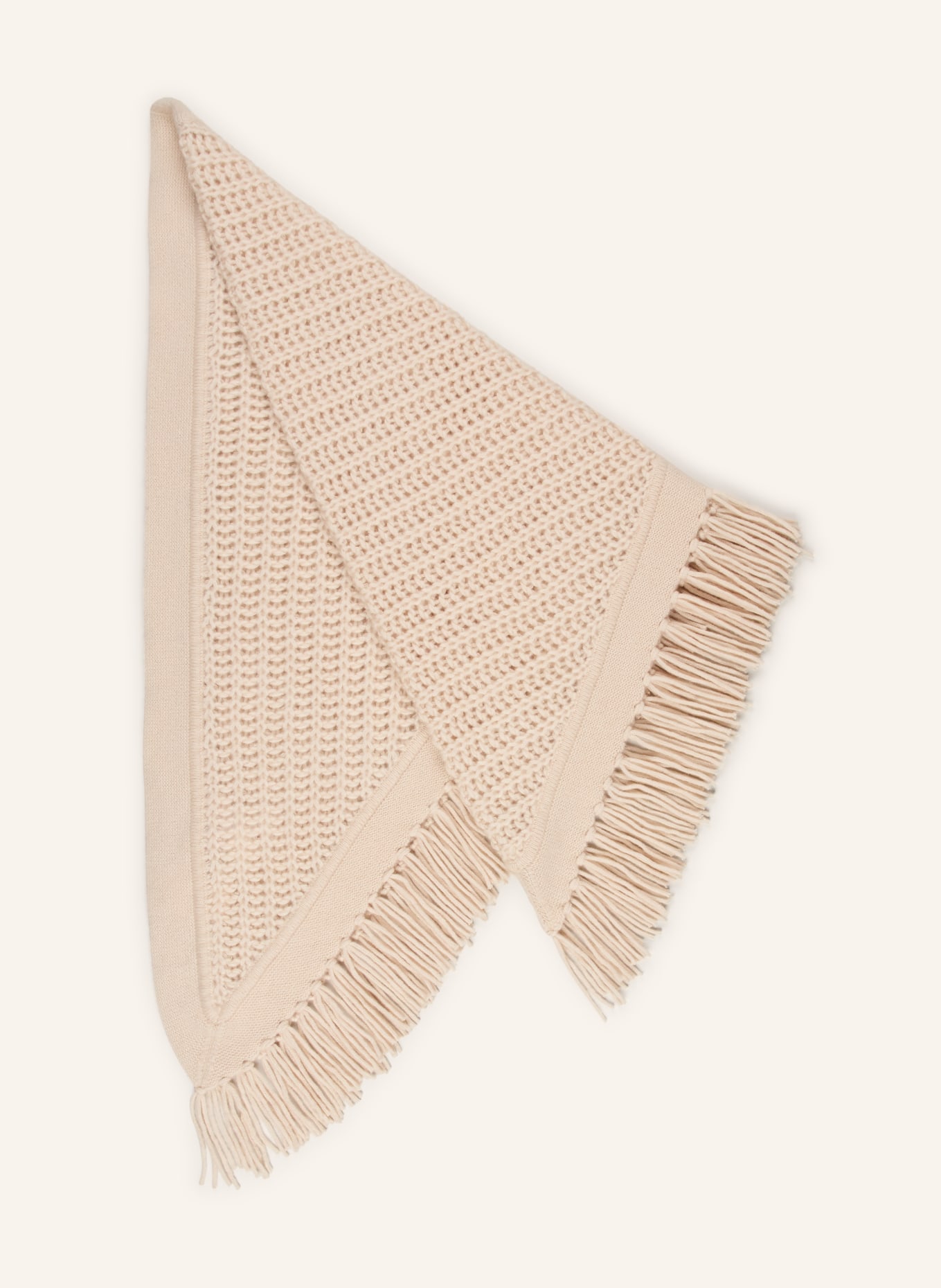 HEMISPHERE Trójkątna chusta z kaszmiru: BEŻOWY