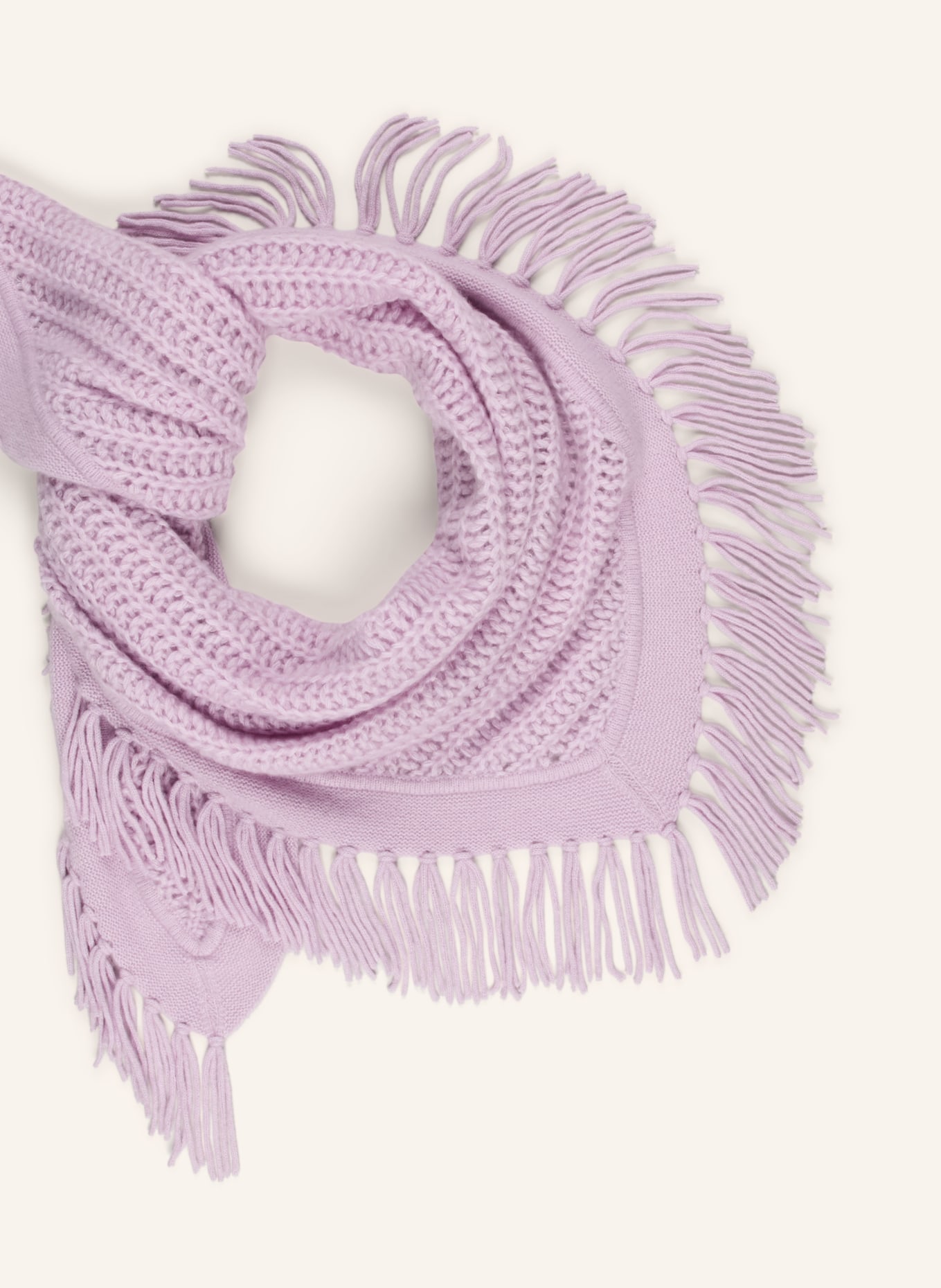 HEMISPHERE Trójkątna chusta z kaszmiru: JASNOFIOLETOWY