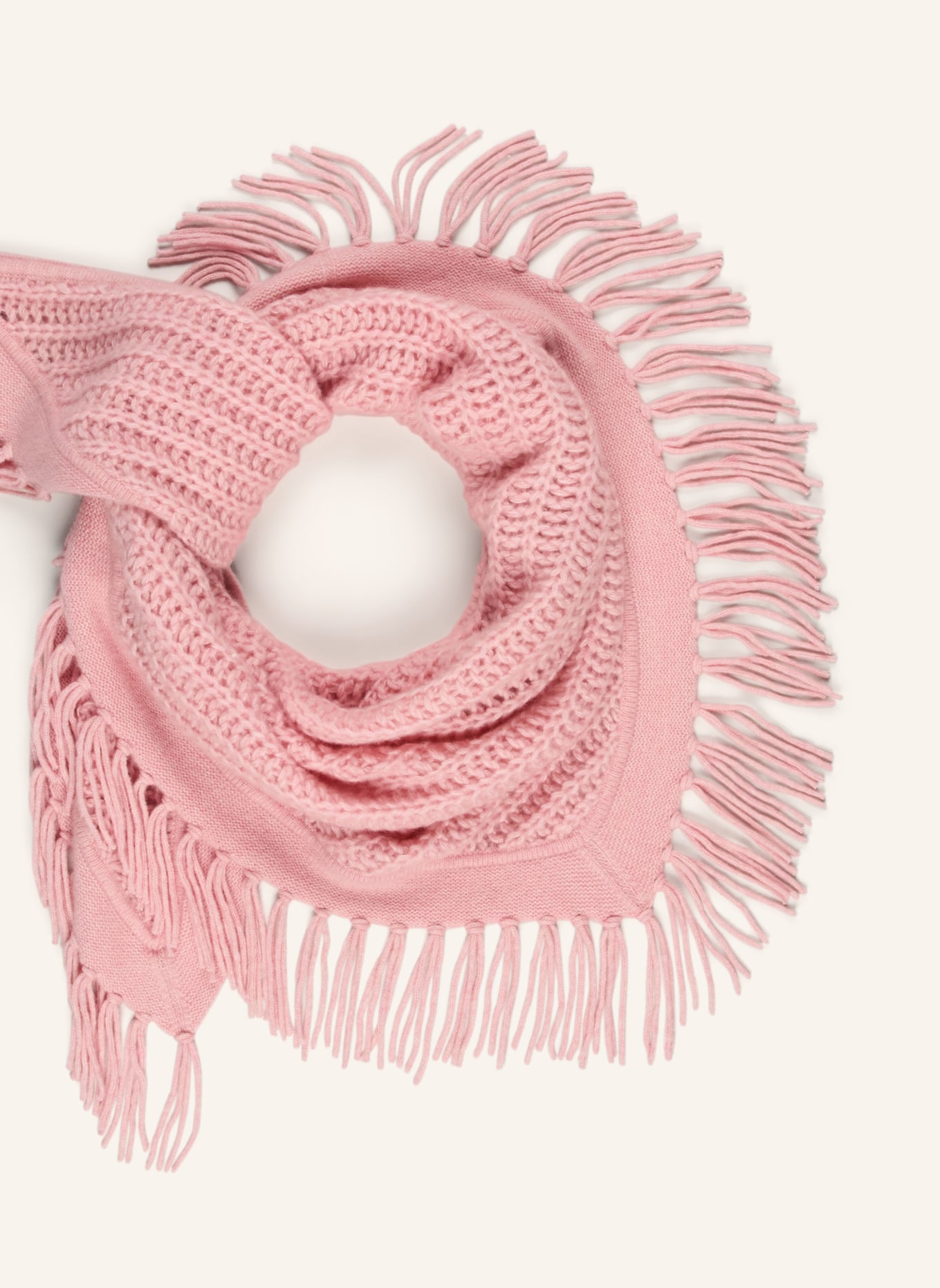 HEMISPHERE Trójkątna chusta z kaszmiru: RÓŻOWY