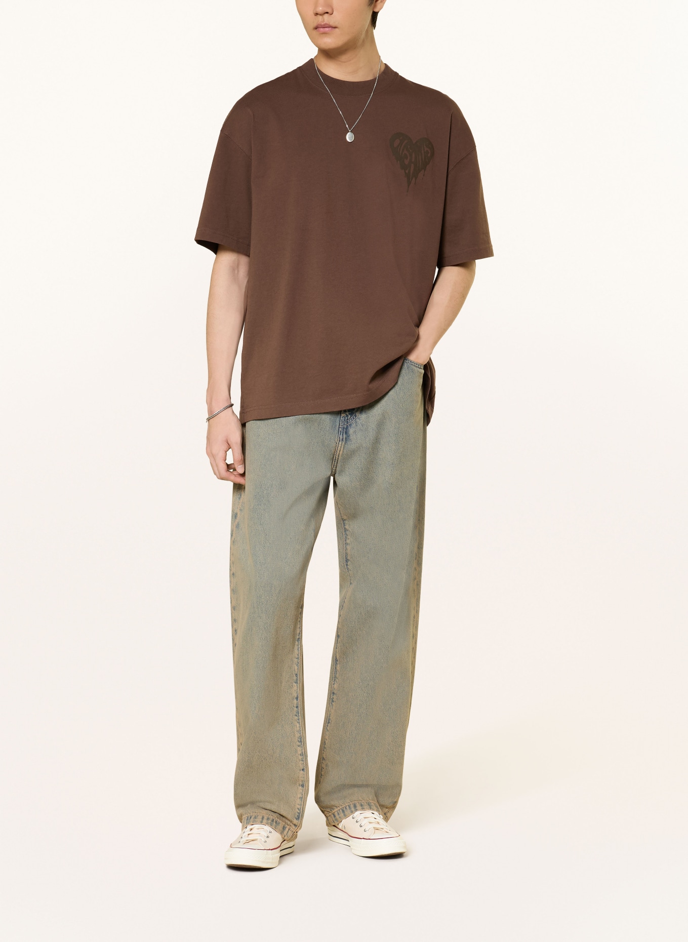 ALLSAINTS T-shirt TRIP: BRĄZOWY / CIEMNOBRĄZOWY