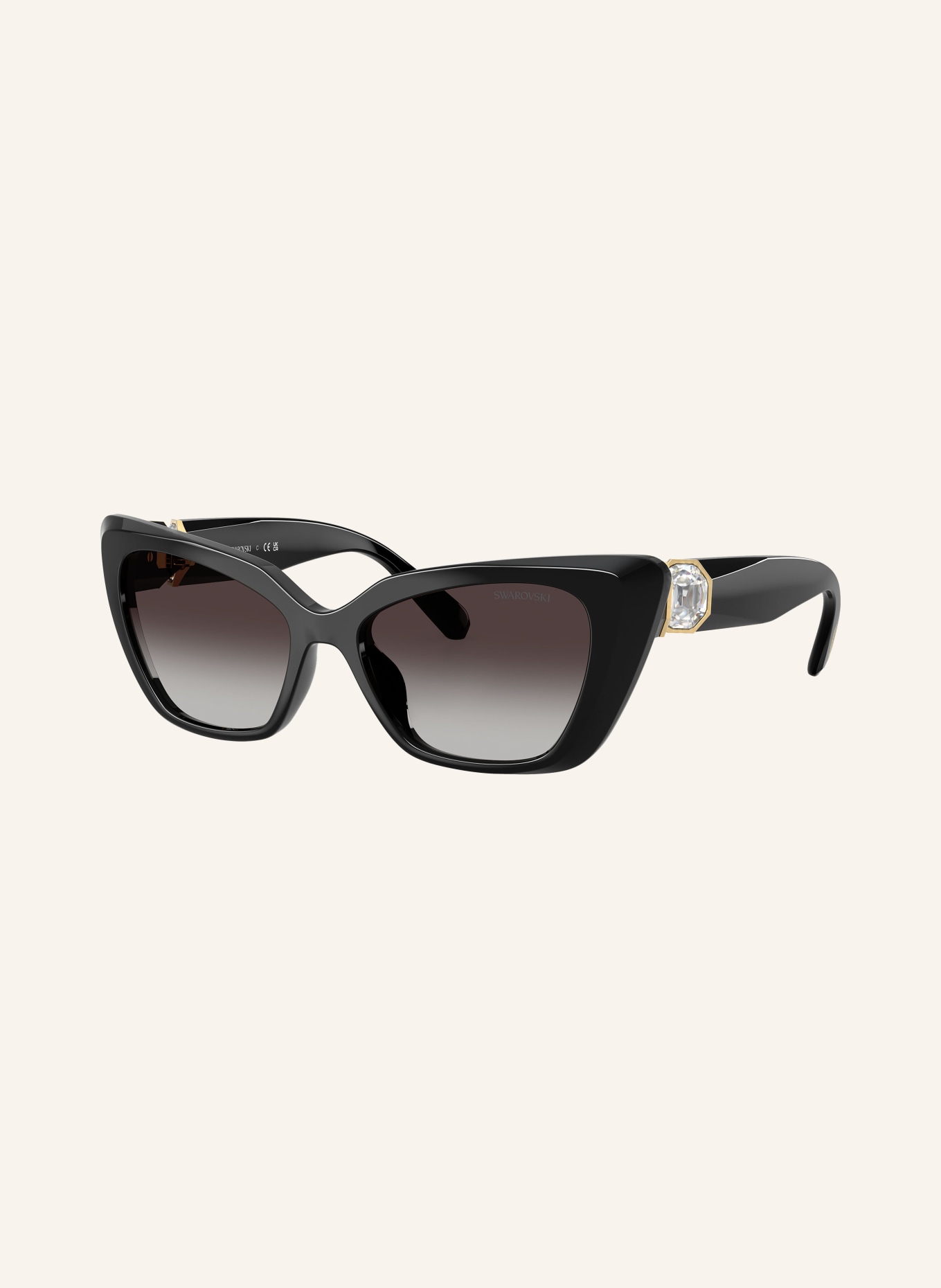 SWAROVSKI Sonnenbrille SK6047: SCHWARZ/ GRAU VERLAUF